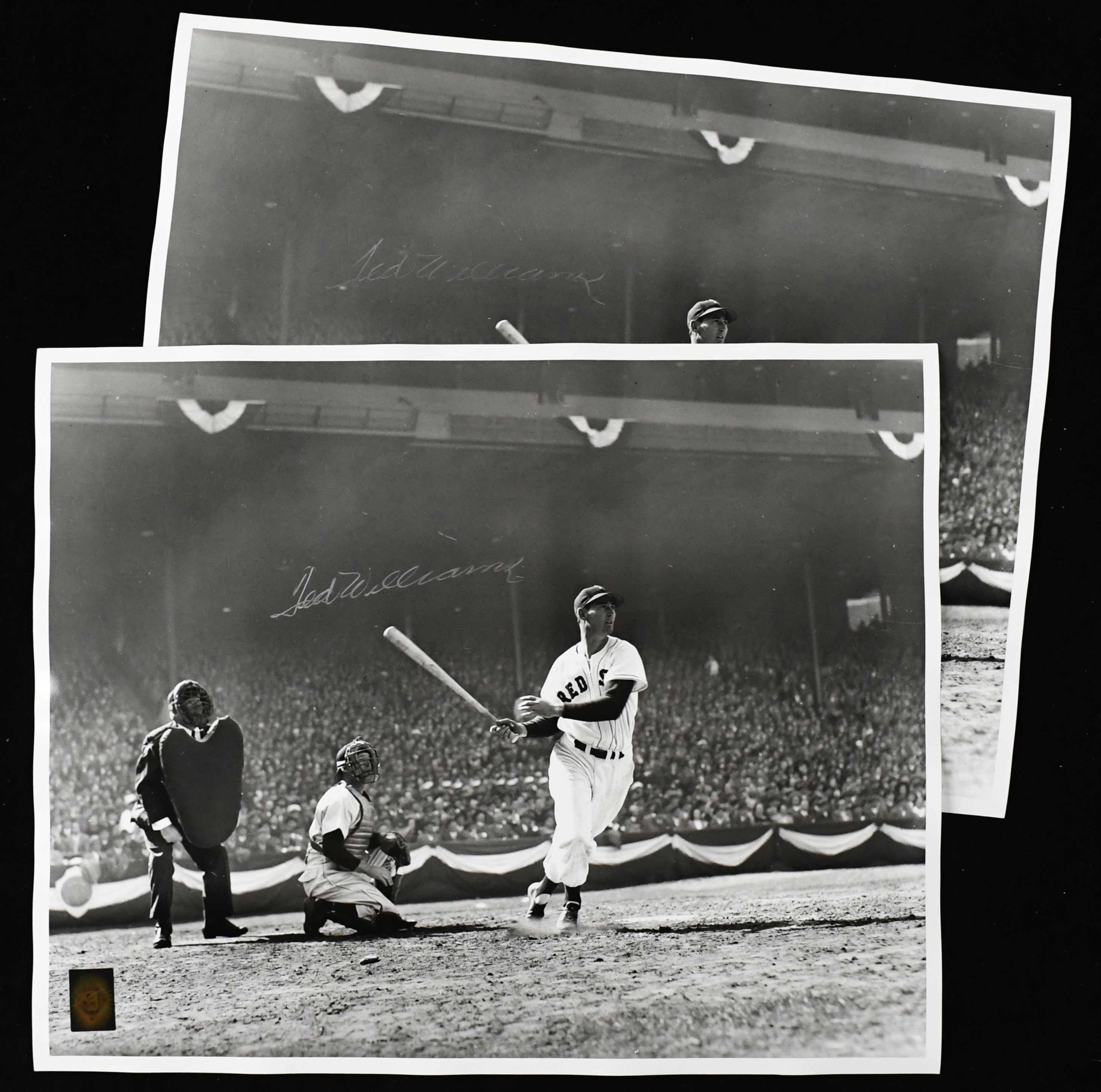 "Lot of (2) Ted Williams signed 16""x20"" photographs - Green Diamond (EX/MT)