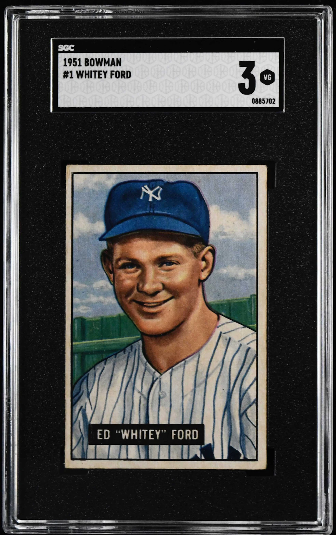 "1951 Bowman #1 Whitey Ford RC (SGC 3 VG)
