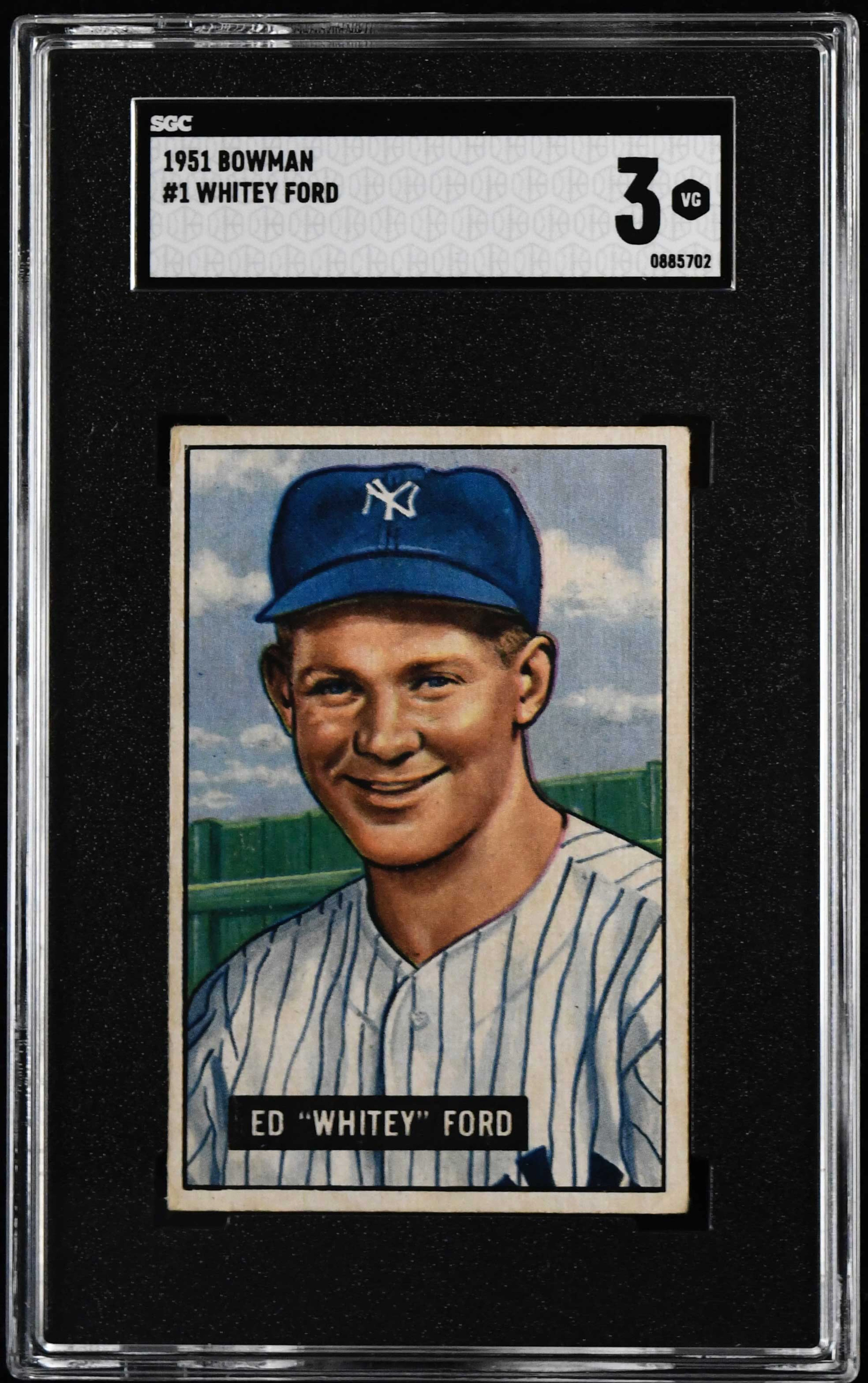 "1951 Bowman #1 Whitey Ford RC (SGC 3 VG)