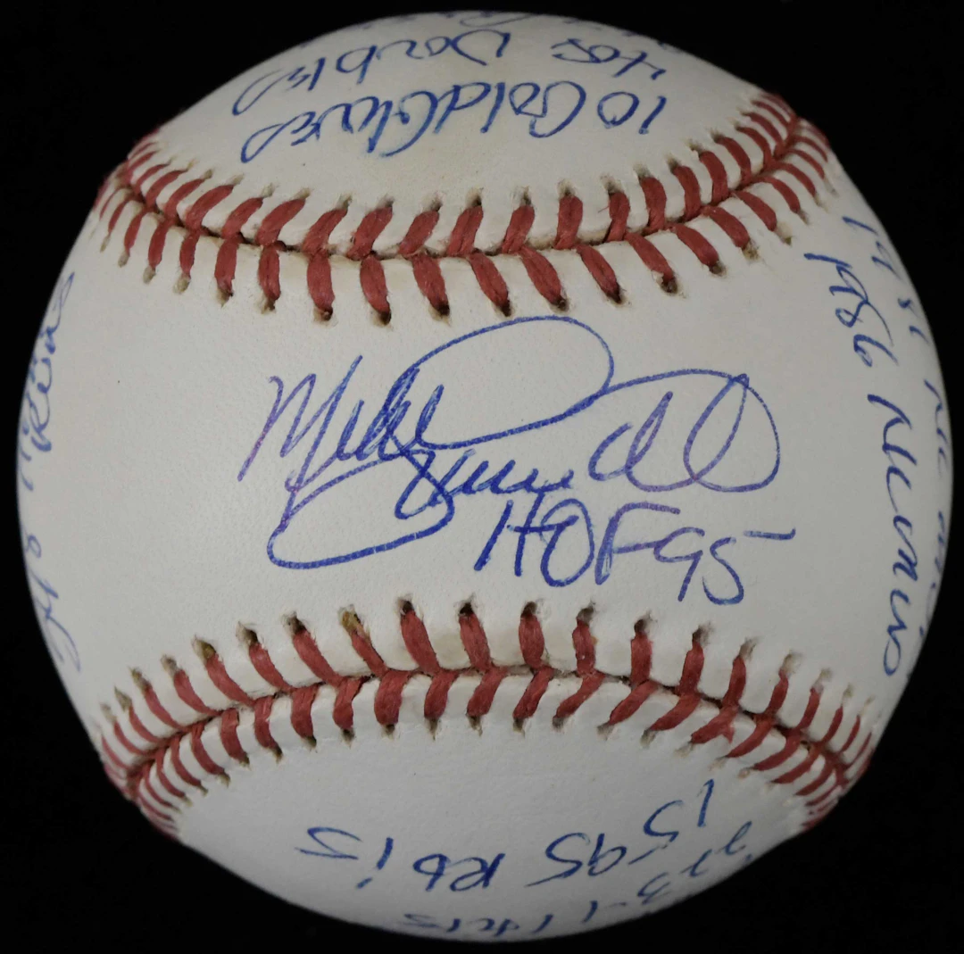 "Mike Schmidt signed and multi-inscribed limited edition stat ball (EX/MT)