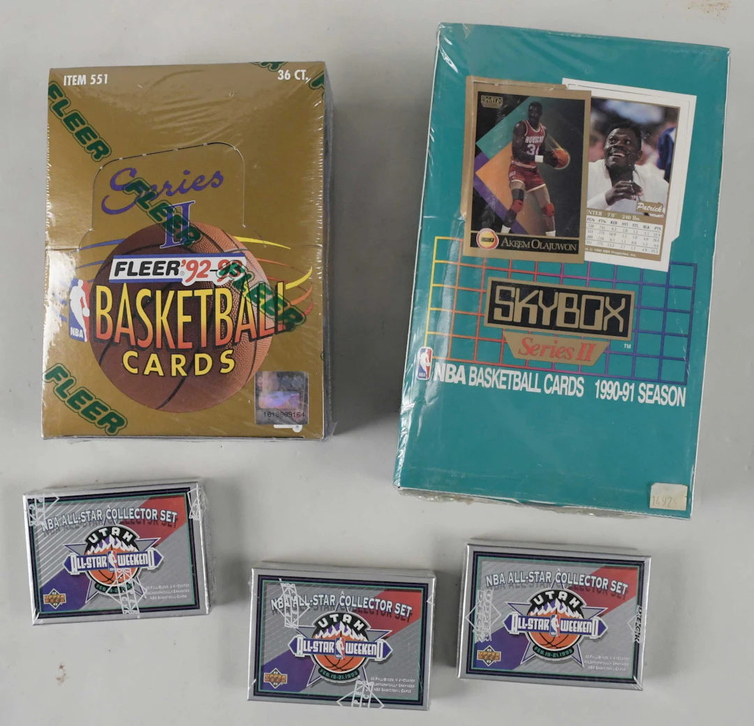 "Lot of (5) 1990s NBA hobby boxes and small sets