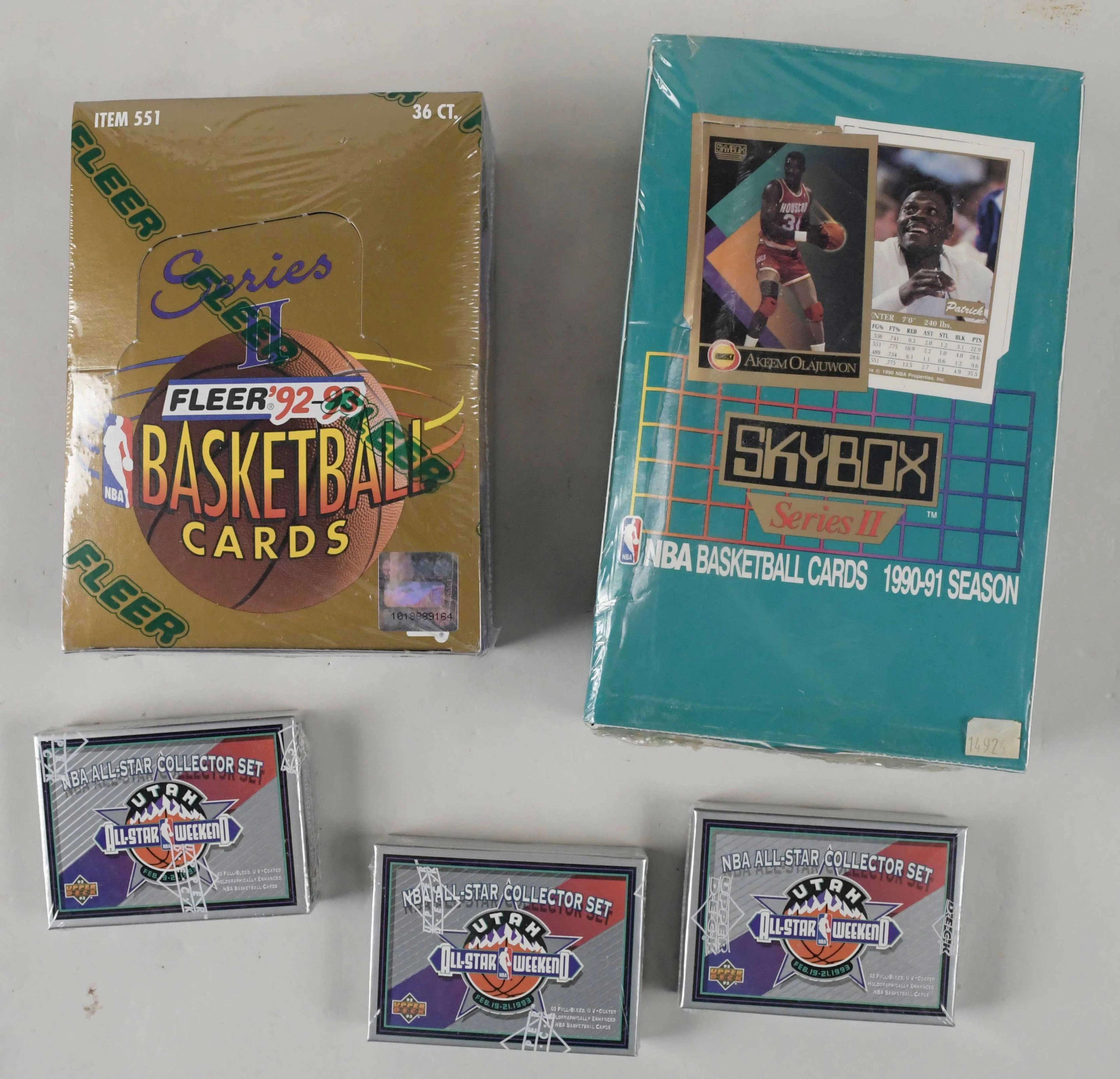"Lot of (5) 1990s NBA hobby boxes and small sets