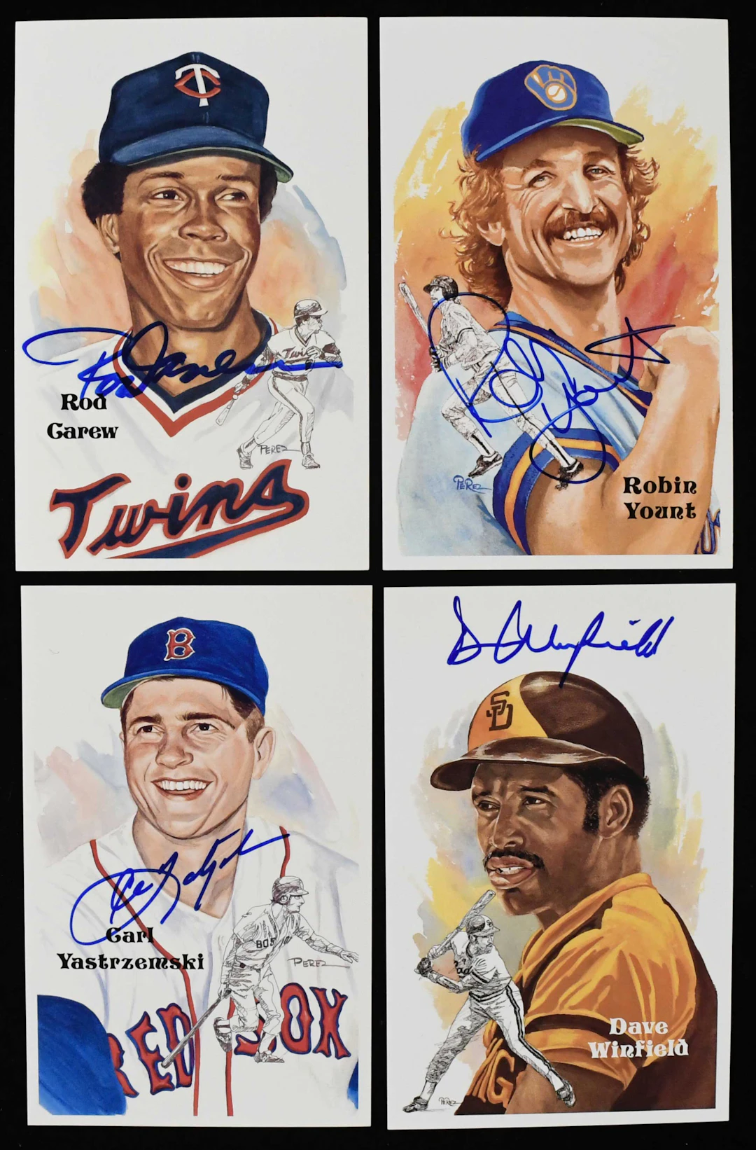 "Lot of (7) 3,000 Hit Club member autographed...