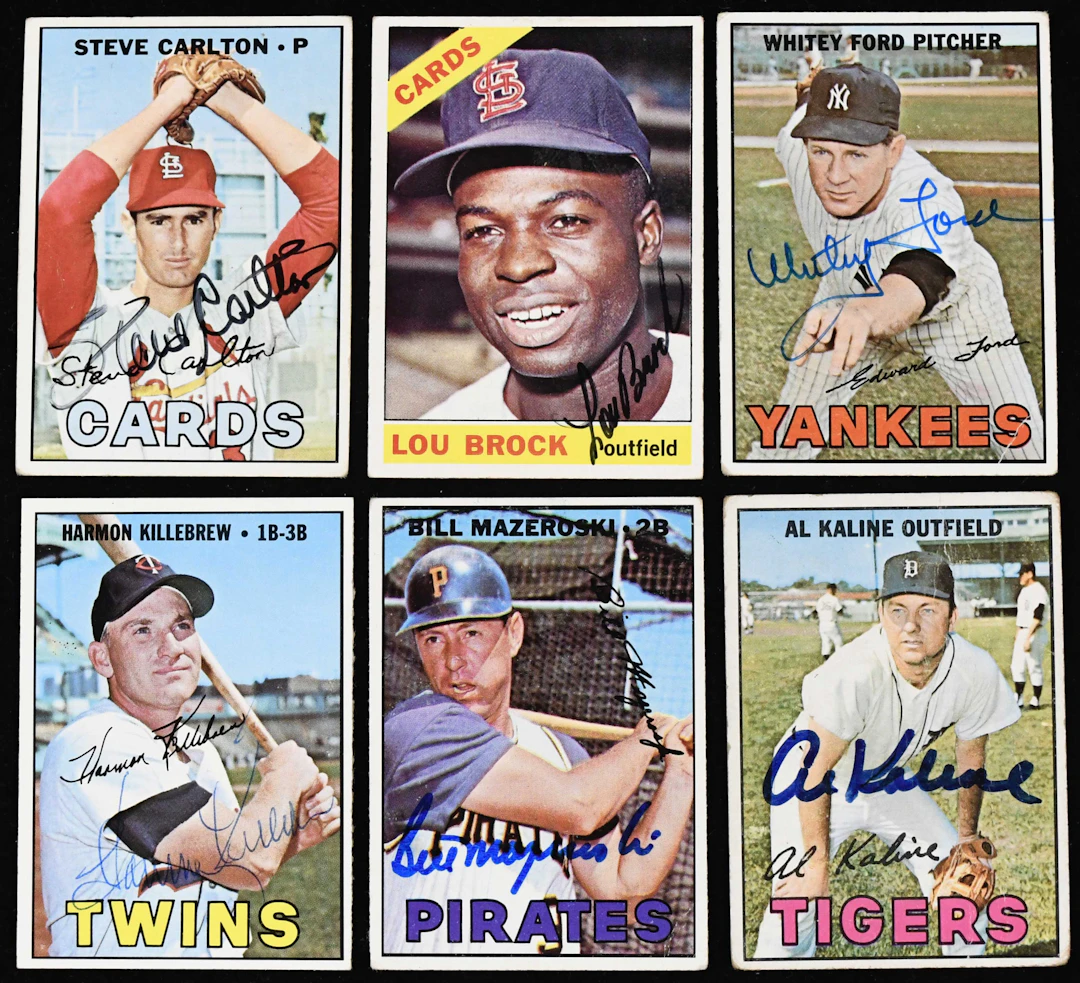 "Lot of (10) Hall of Famer autographed 1964-1967 Topps cards (Sigs