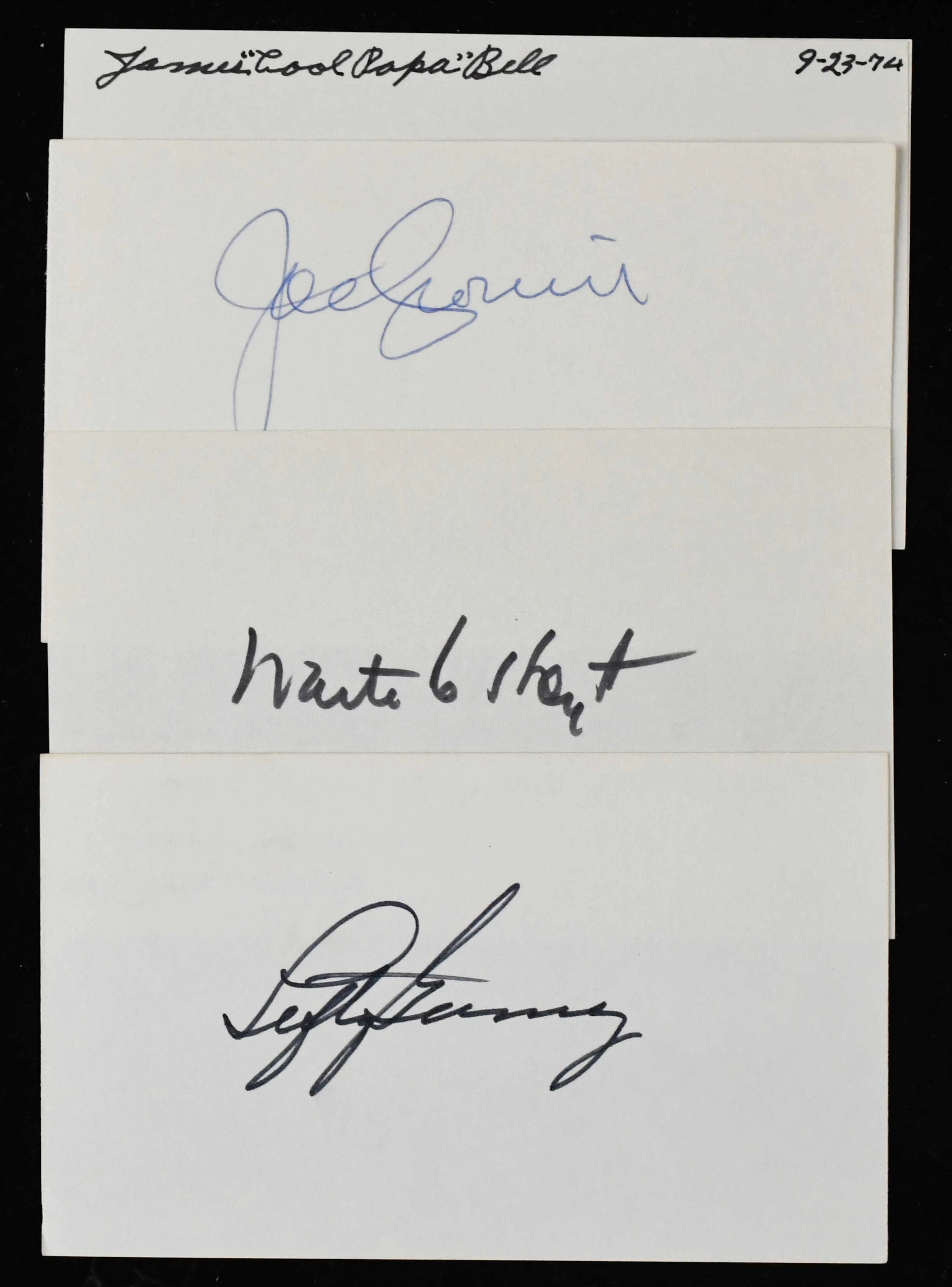 "Lot of (20) Baseball Hall of Famer autographed index...