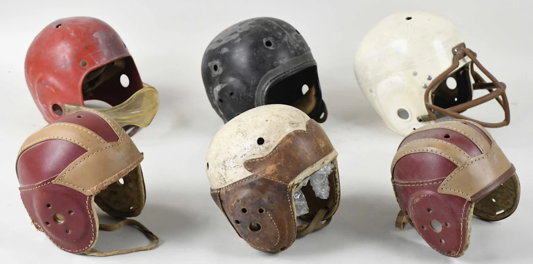 "Lot of (6) football helmets