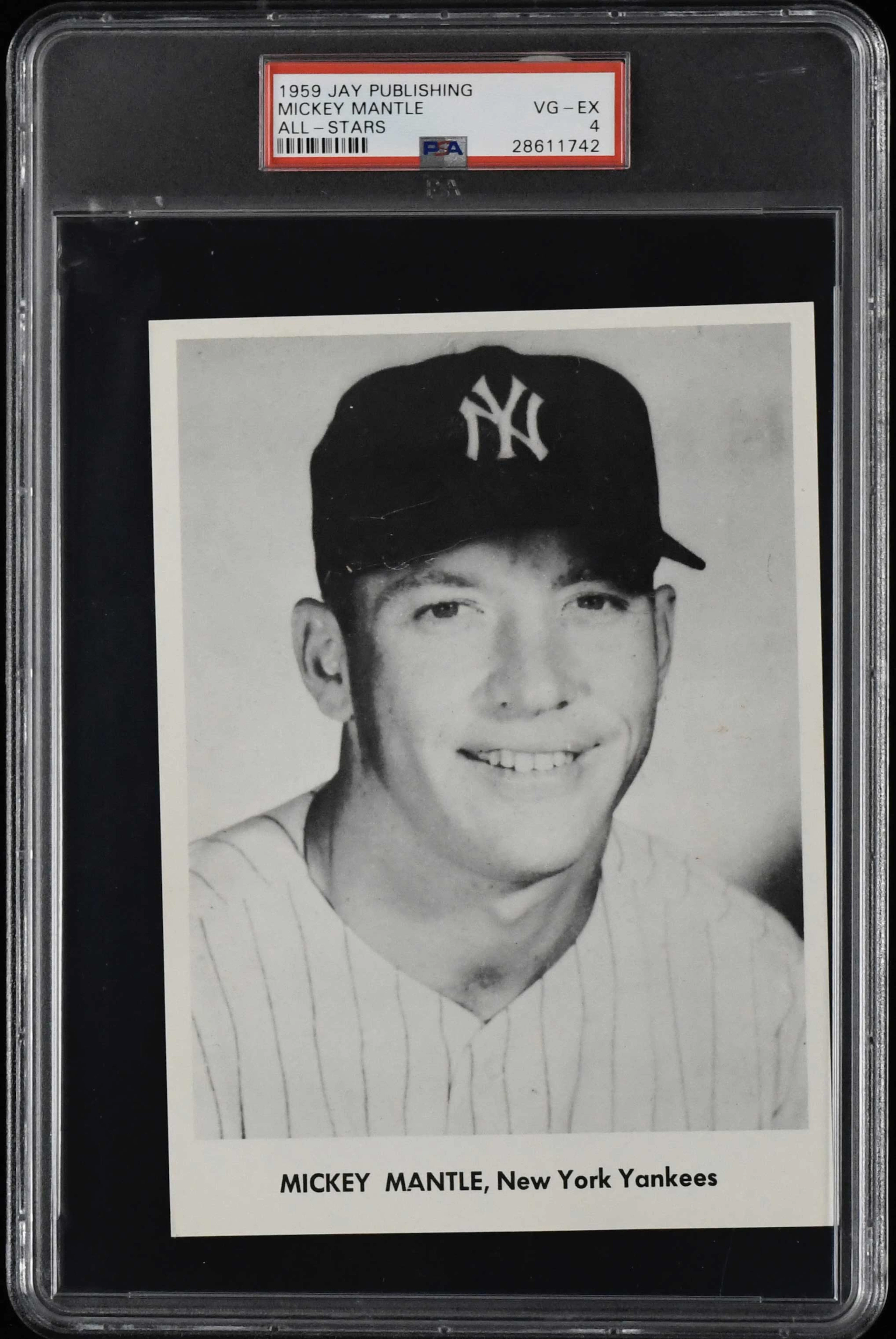1959 Jay Publishing All-Stars Mickey Mantle (PSA 4 VG/EX)