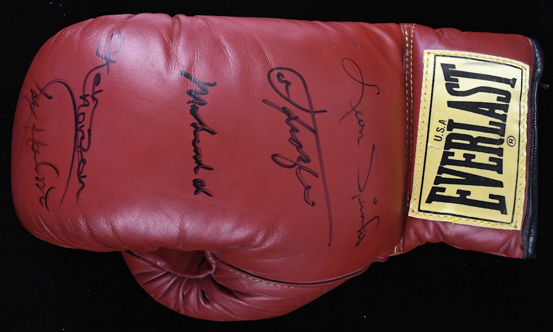"Hall Of Famers multi-signed boxing glove (NM)