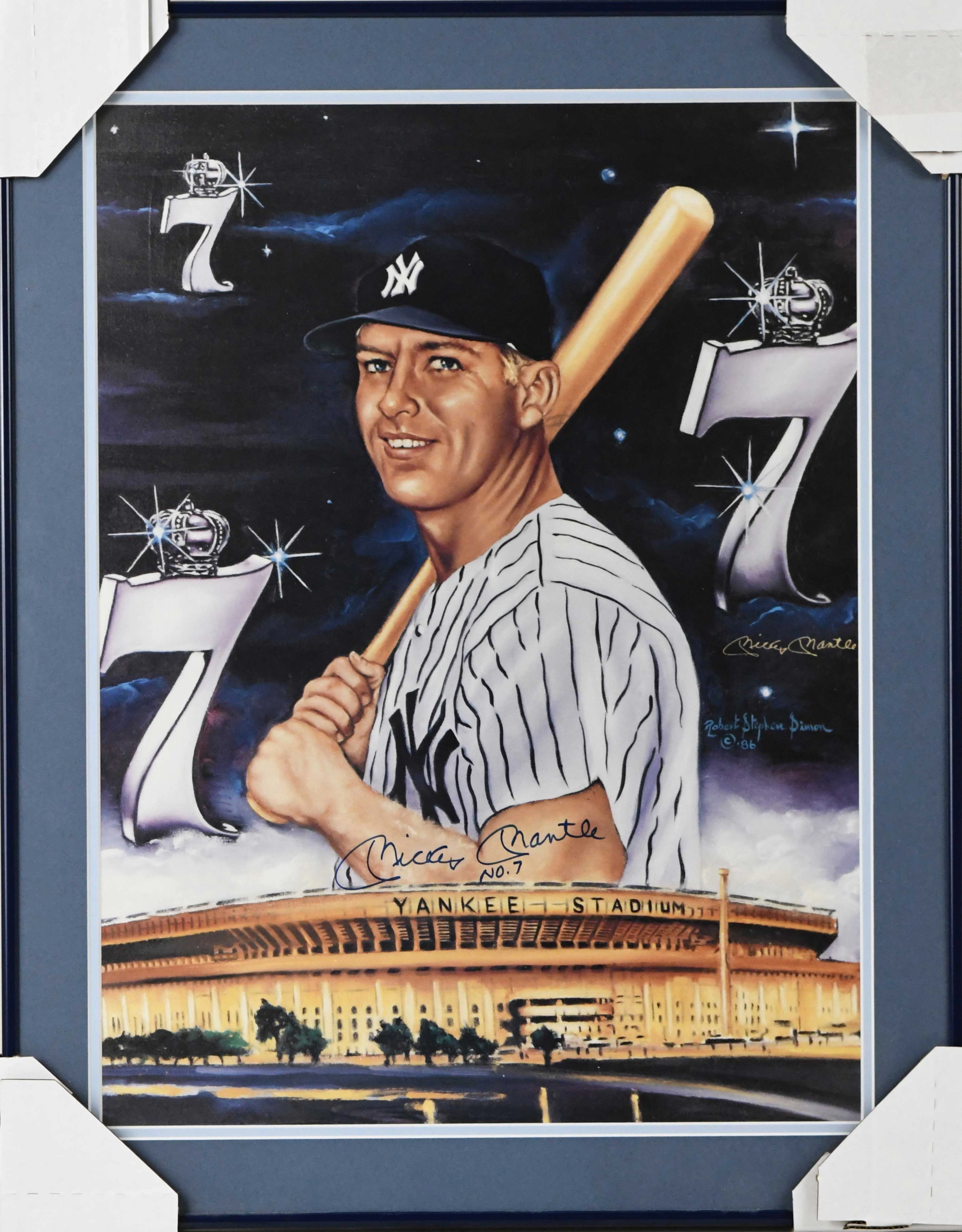 "Very nice Mickey Mantle framed and autographed print with full JSA LOA (Sig