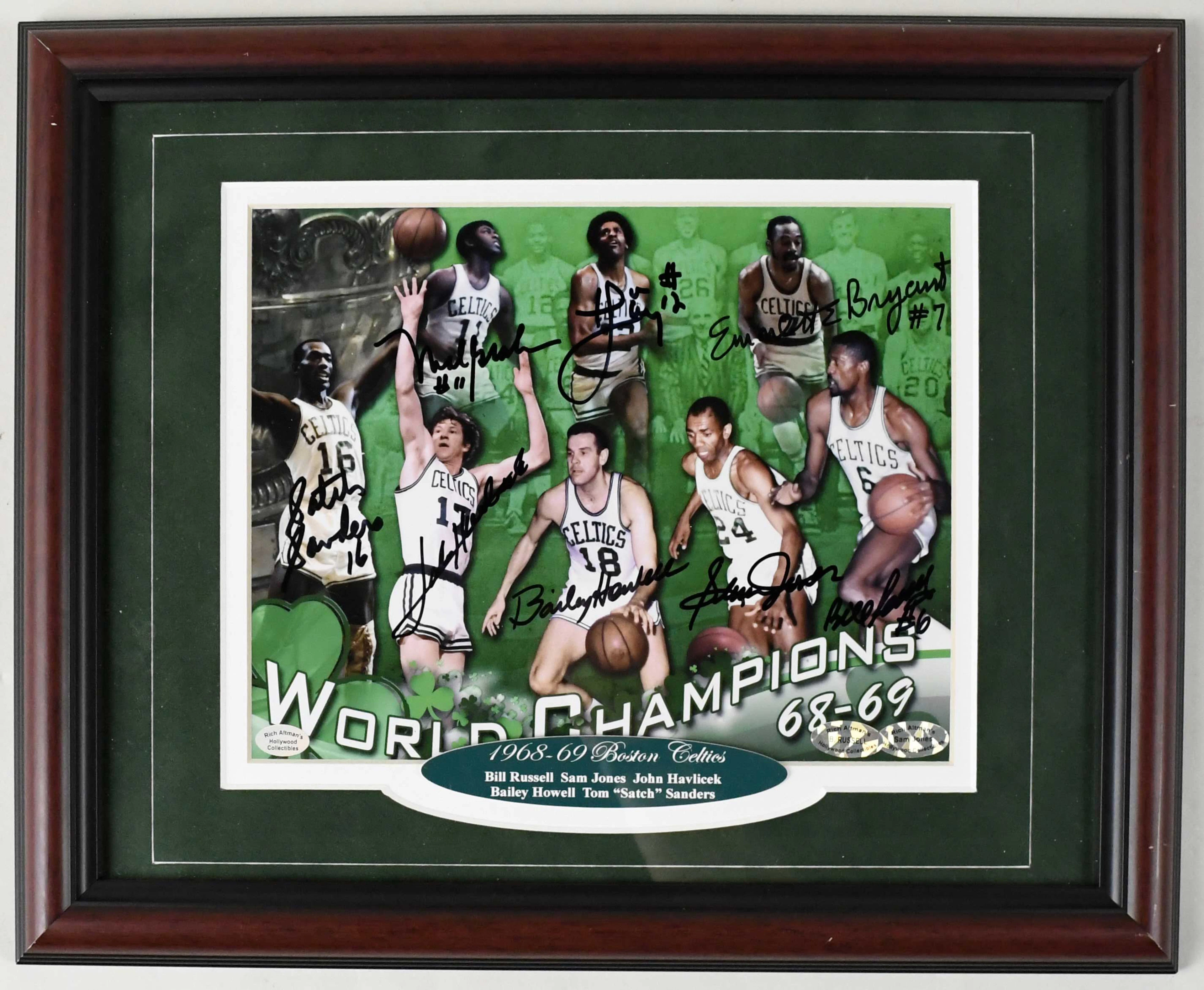 "1968-69 Boston Celtics reunion team signed photograph (NM framed)