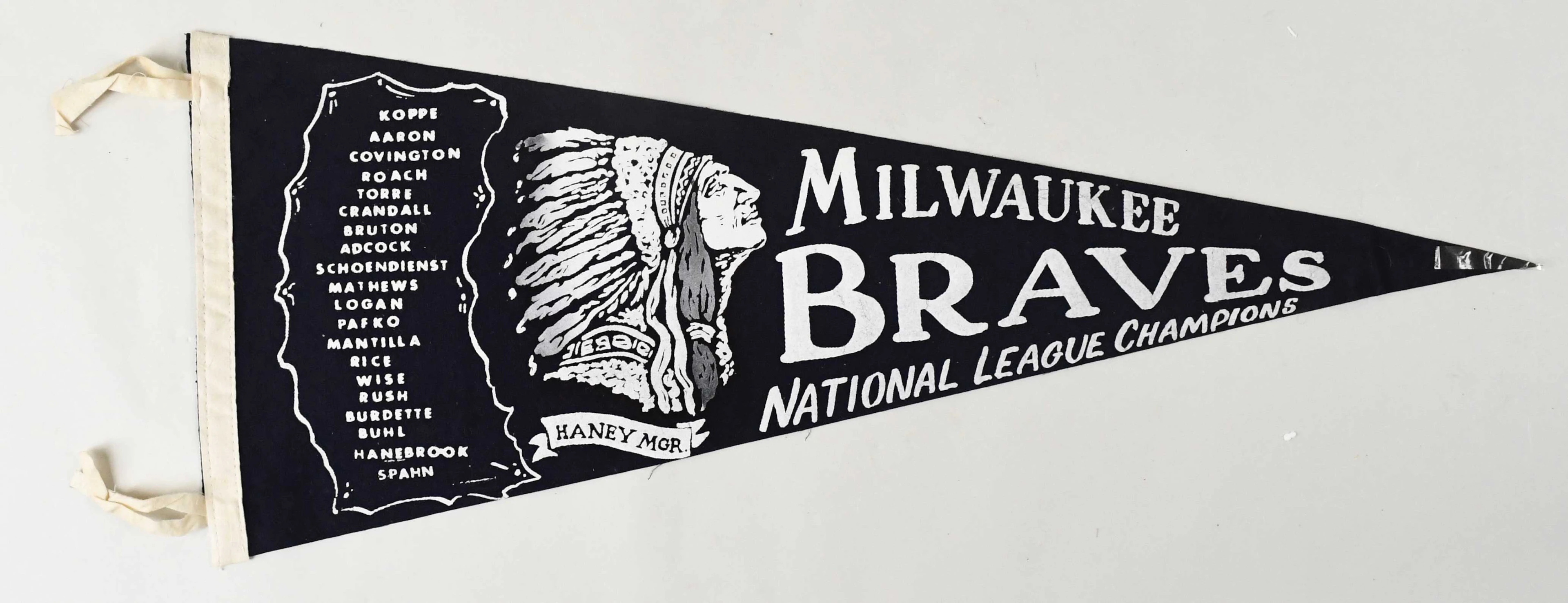 "Milwaukee Braves 1958 National League Champions pennant (EX)