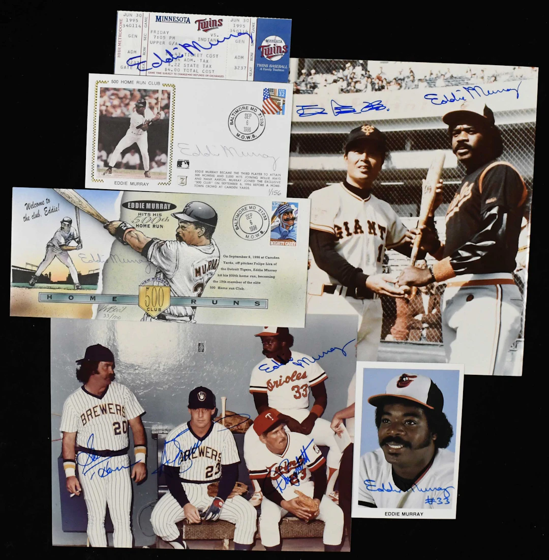 "Lot of (6) Eddie Muarry autographed pieces incl