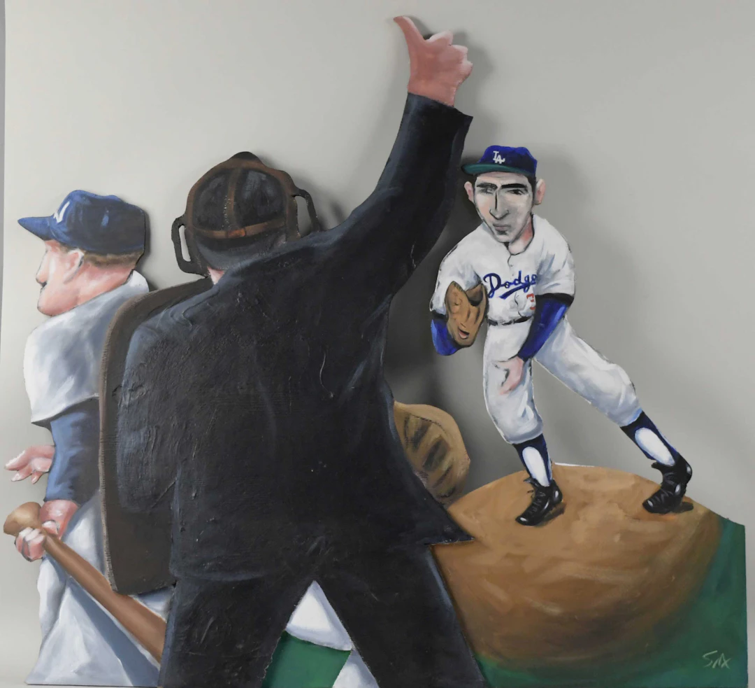 "Sandy Koufax original large format folk art by Steve Sax...