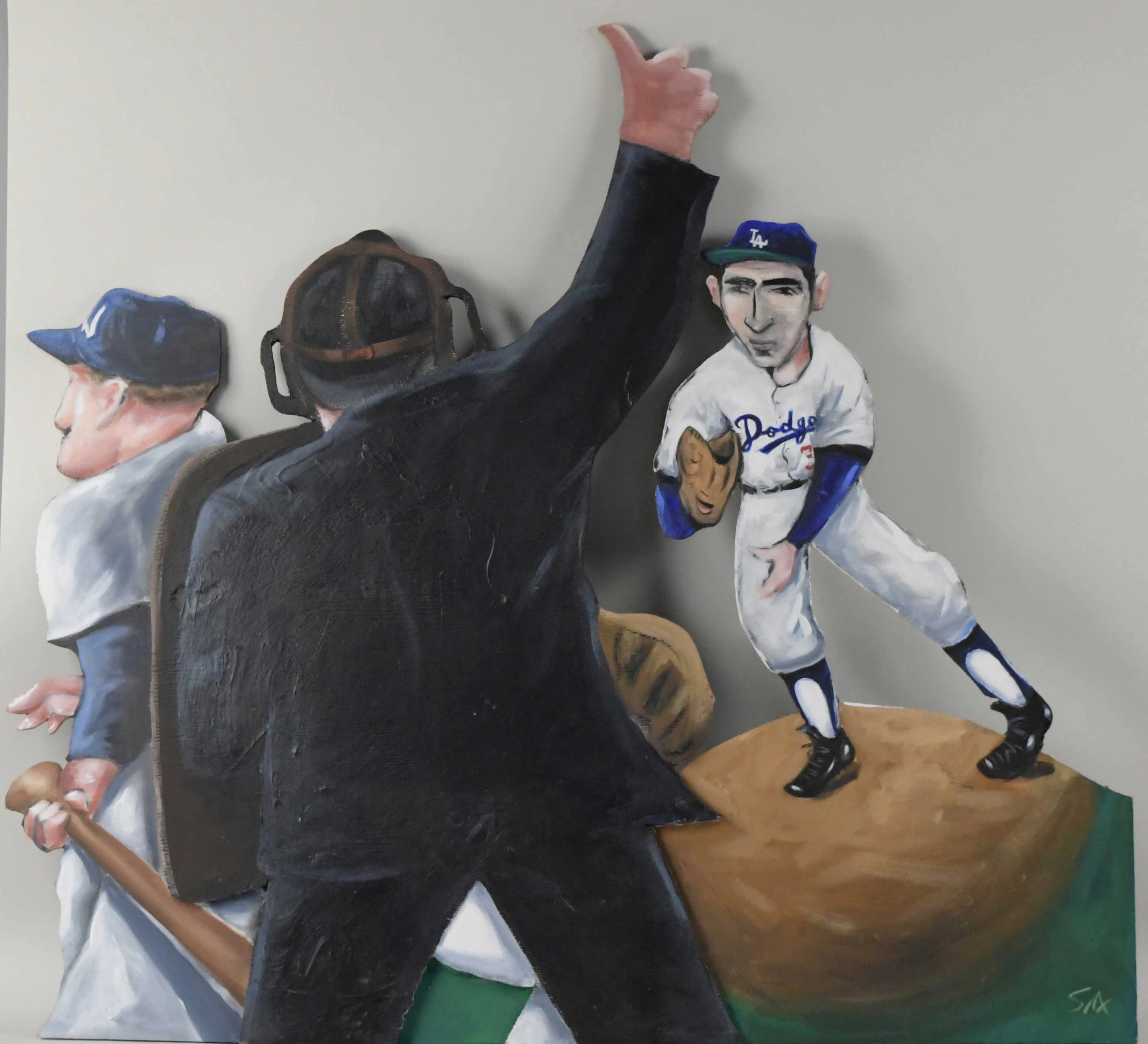 "Sandy Koufax original large format folk art by Steve Sax...