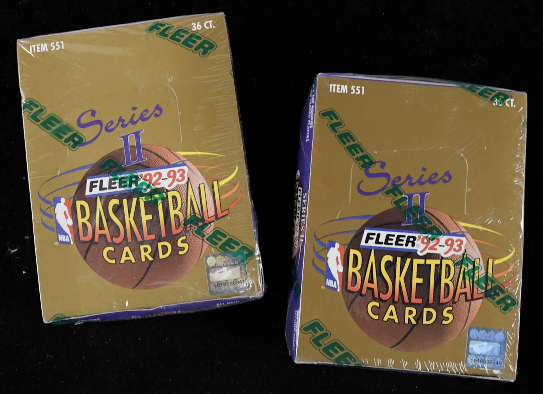 "Lot of (2) 1992-93 Fleer Series 2 NBA factory-sealed...