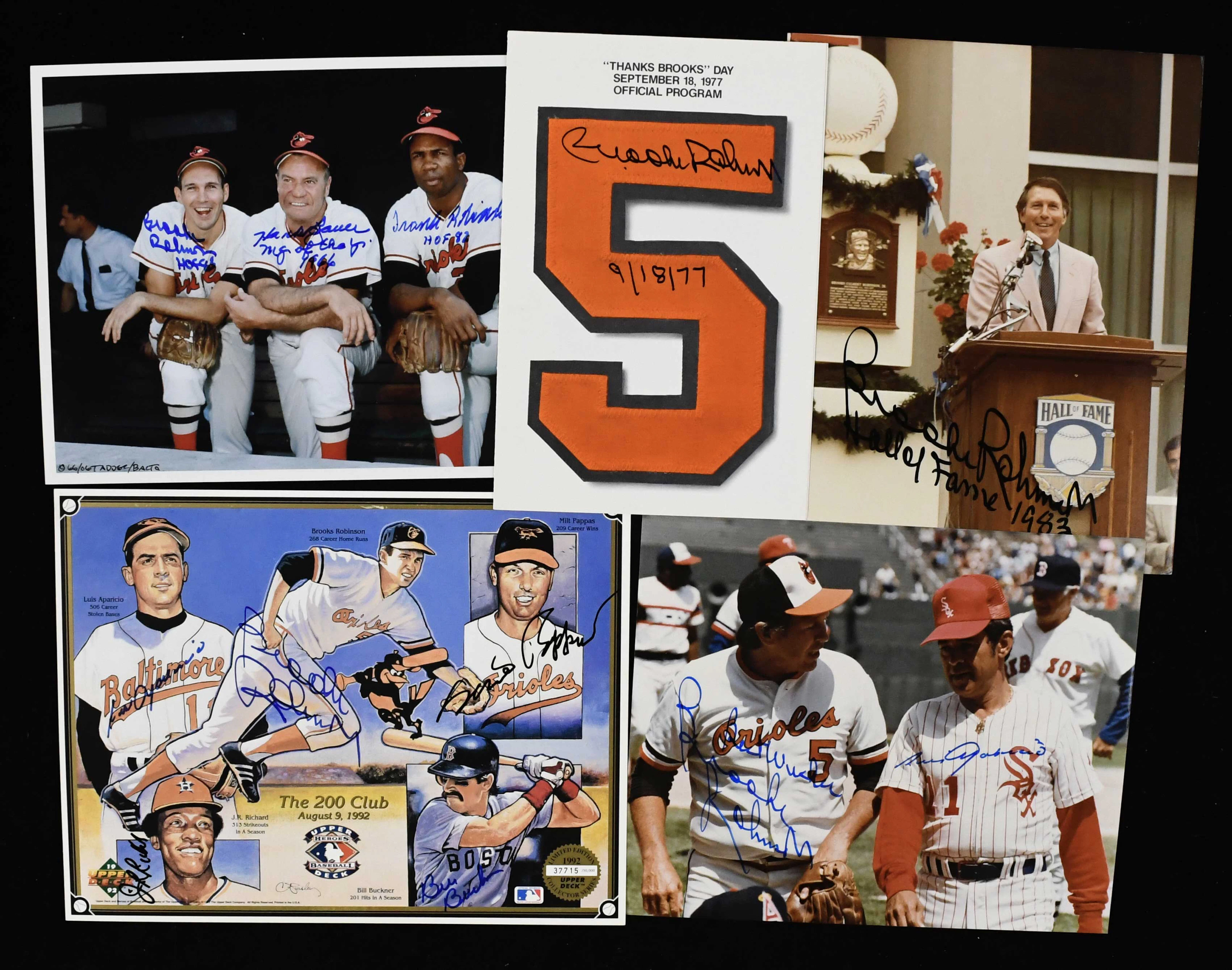 "Lot of (6) Brooks Robinson (and others) autographed...