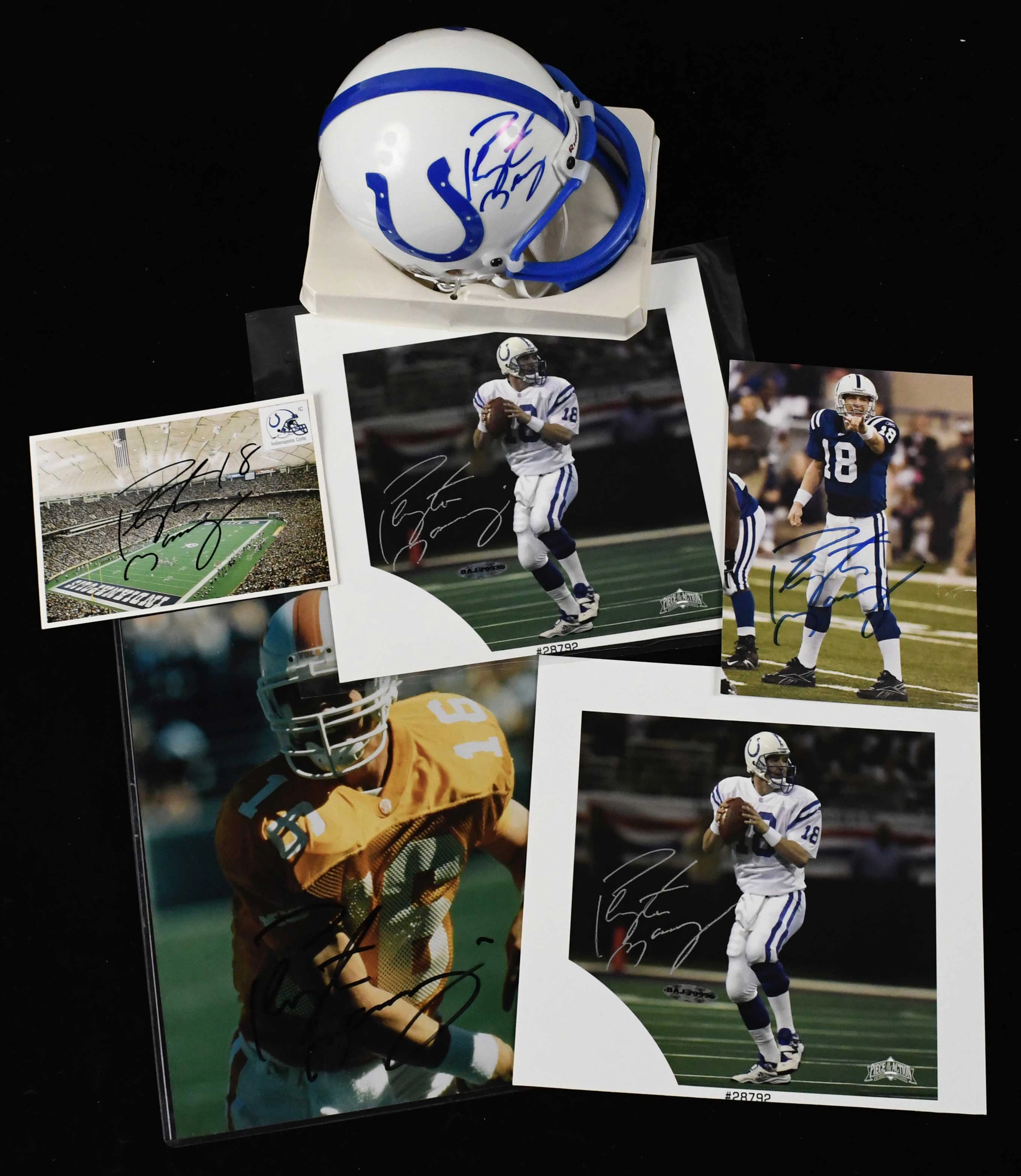 "Lot of (6) Peyton Manning autographed items