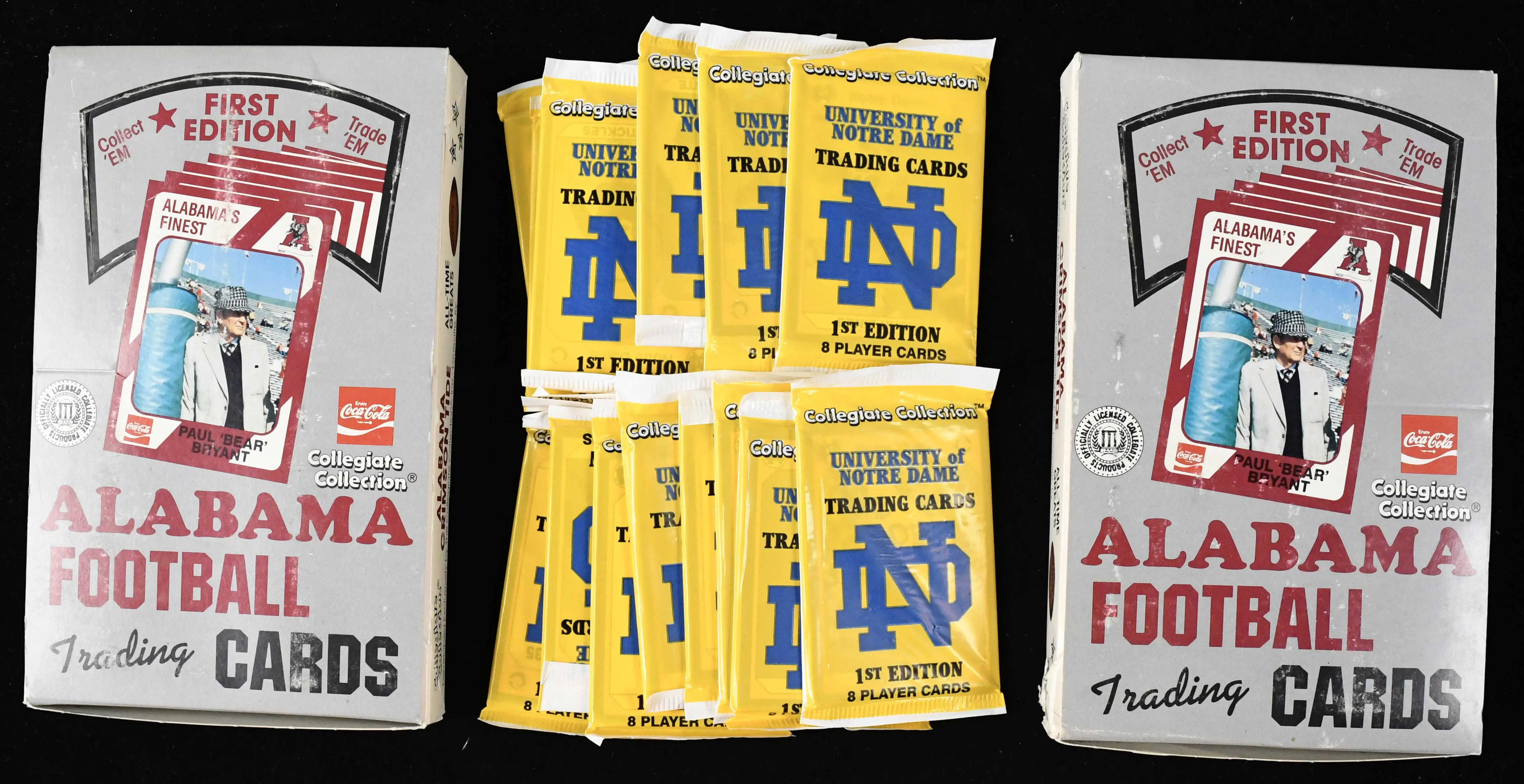 "Lot of (10) 1989 Collegiate Collection Alabama FB wax boxes