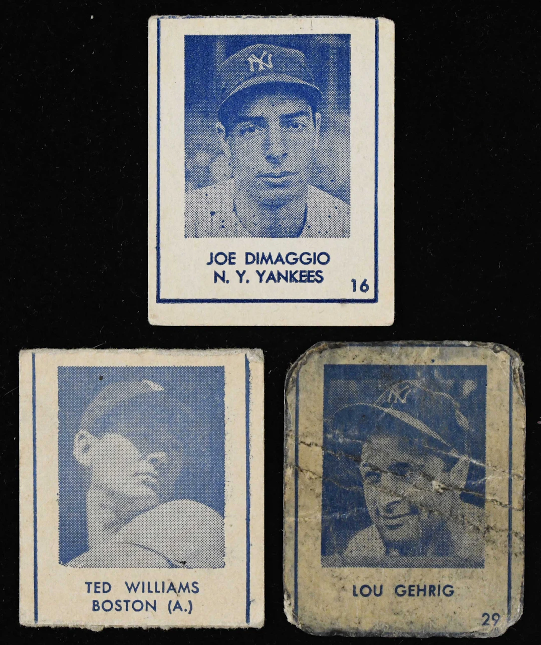 "Lot of (3) 1948 R346 Blue Tint key cards