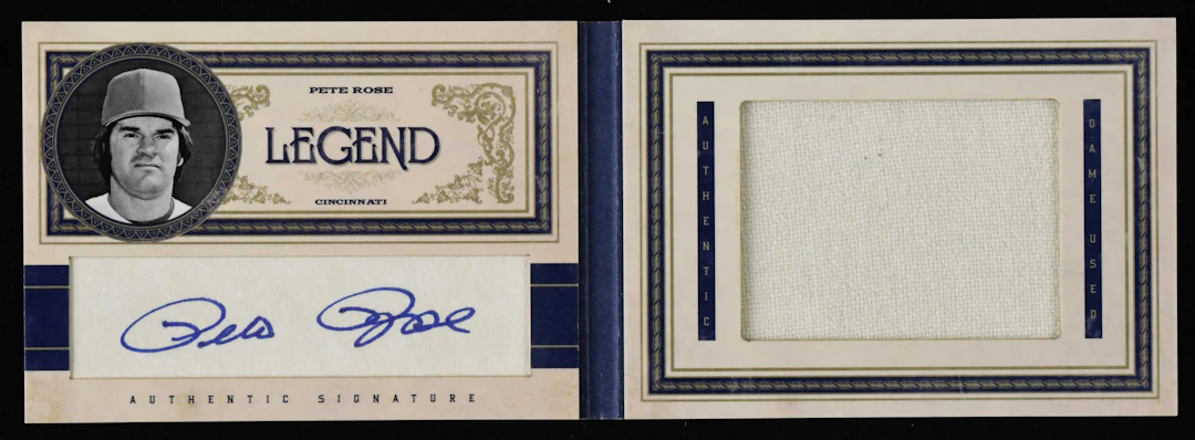 "Pete Rose signed 2011 Panini Prime Cuts game used jersey...