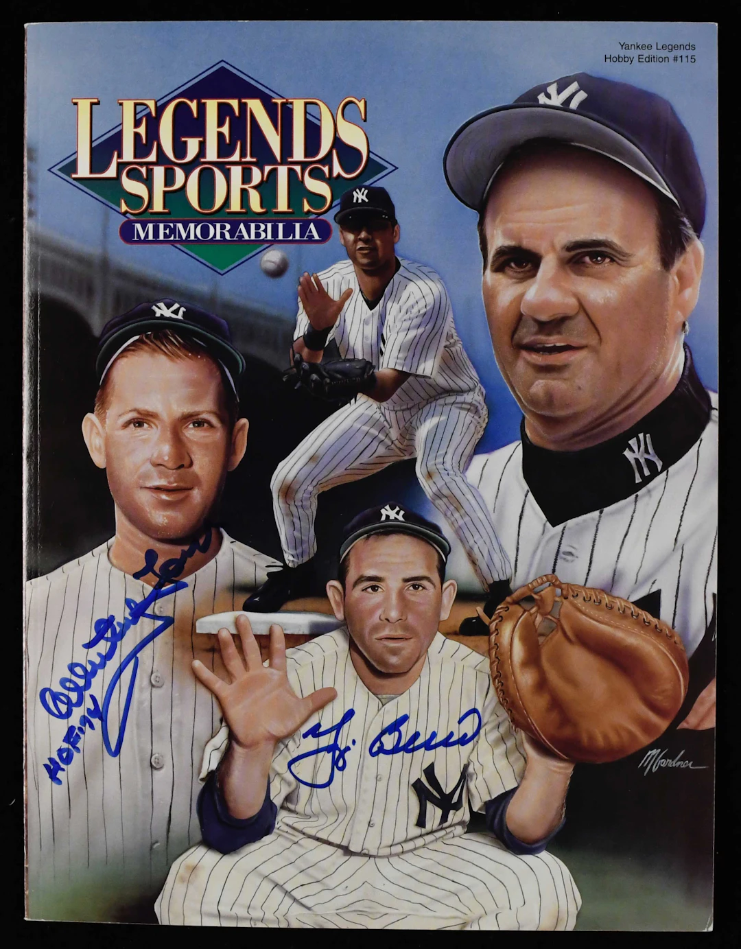 Yogi Berra and Whitey Ford autographed Legends magazine (Sigs