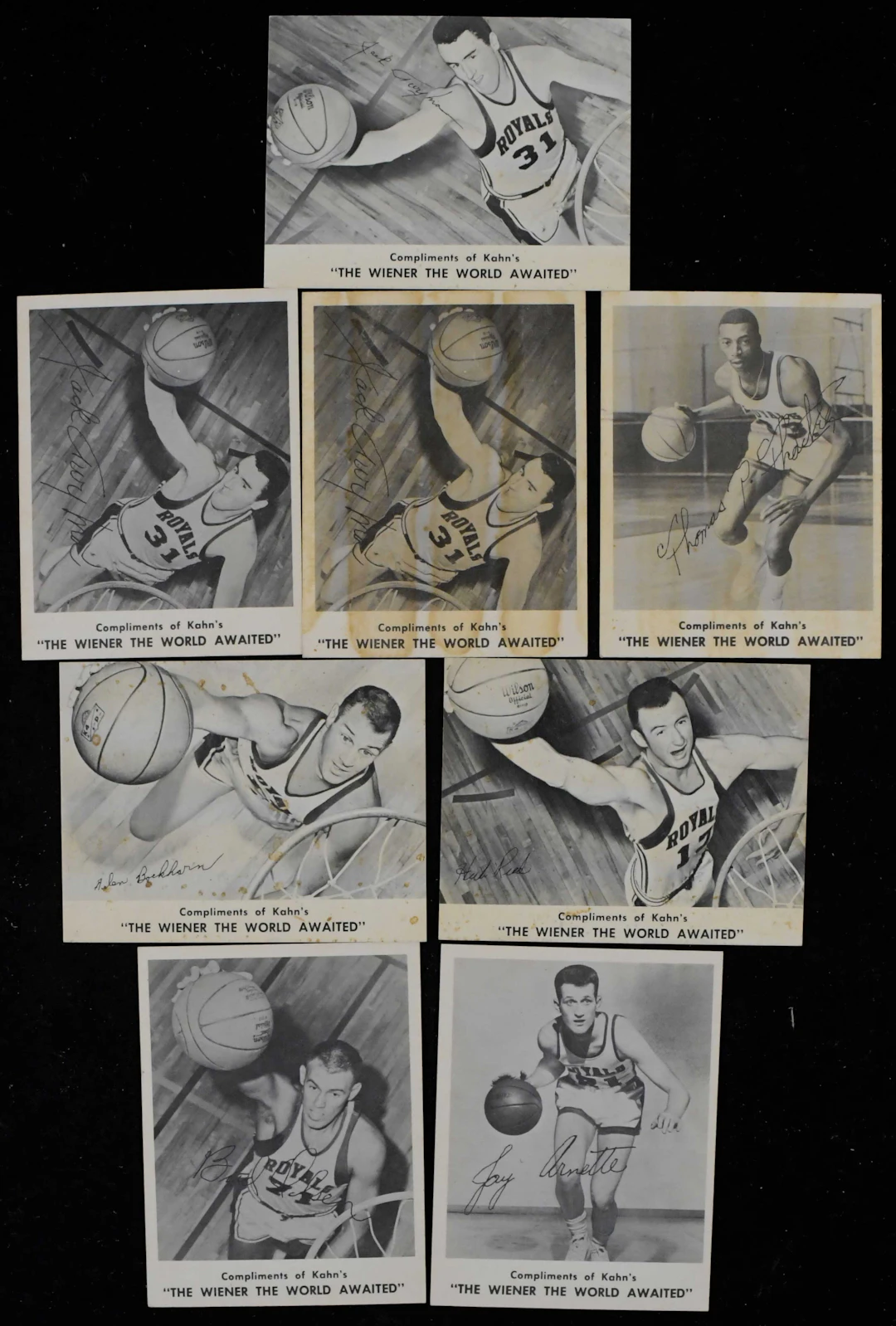 "Lot of (8) 1962-1963 Kahn's Wieners basketball cards