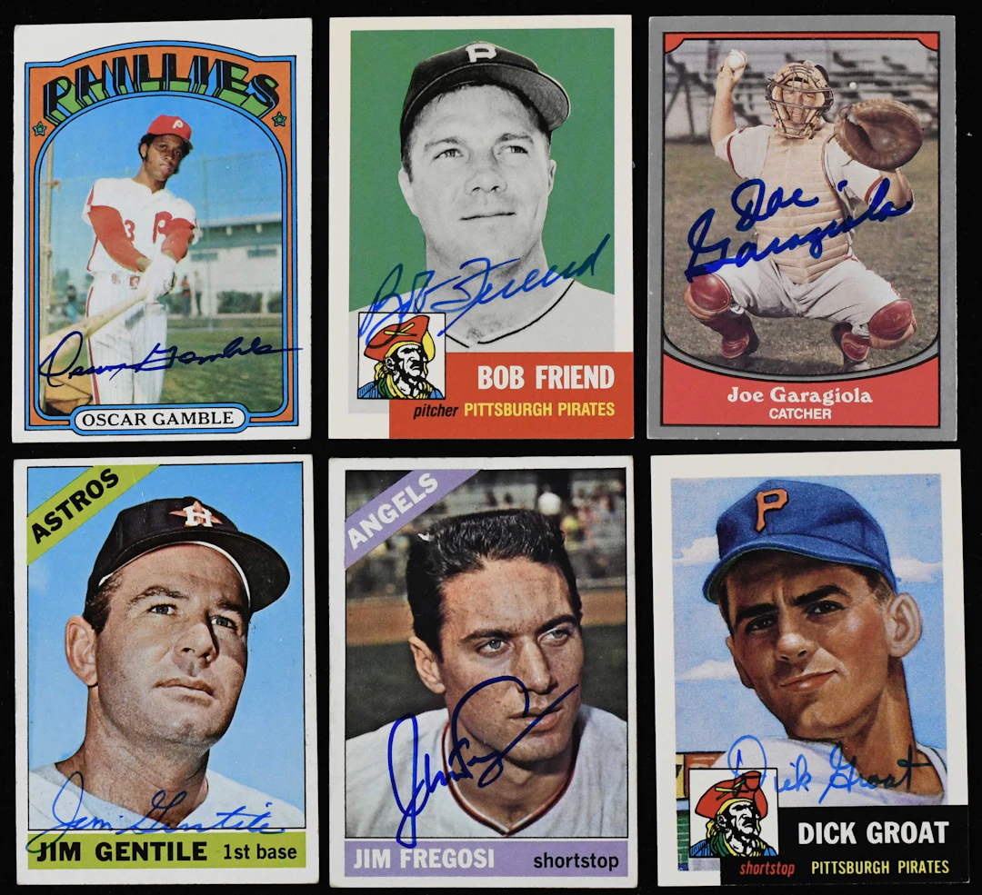 "Lot of (111) signed baseball cards from 1958 into the 1990s (GD-NM/MT)