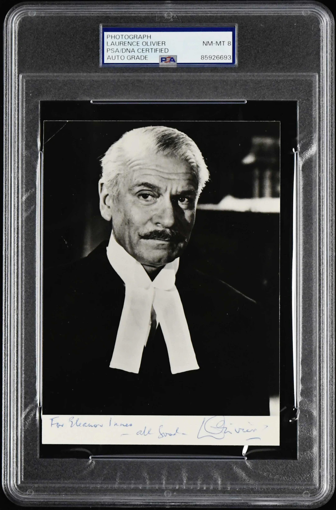 "Laurence Olivier signed photograph (PSA/DNA NM-MT 8)...