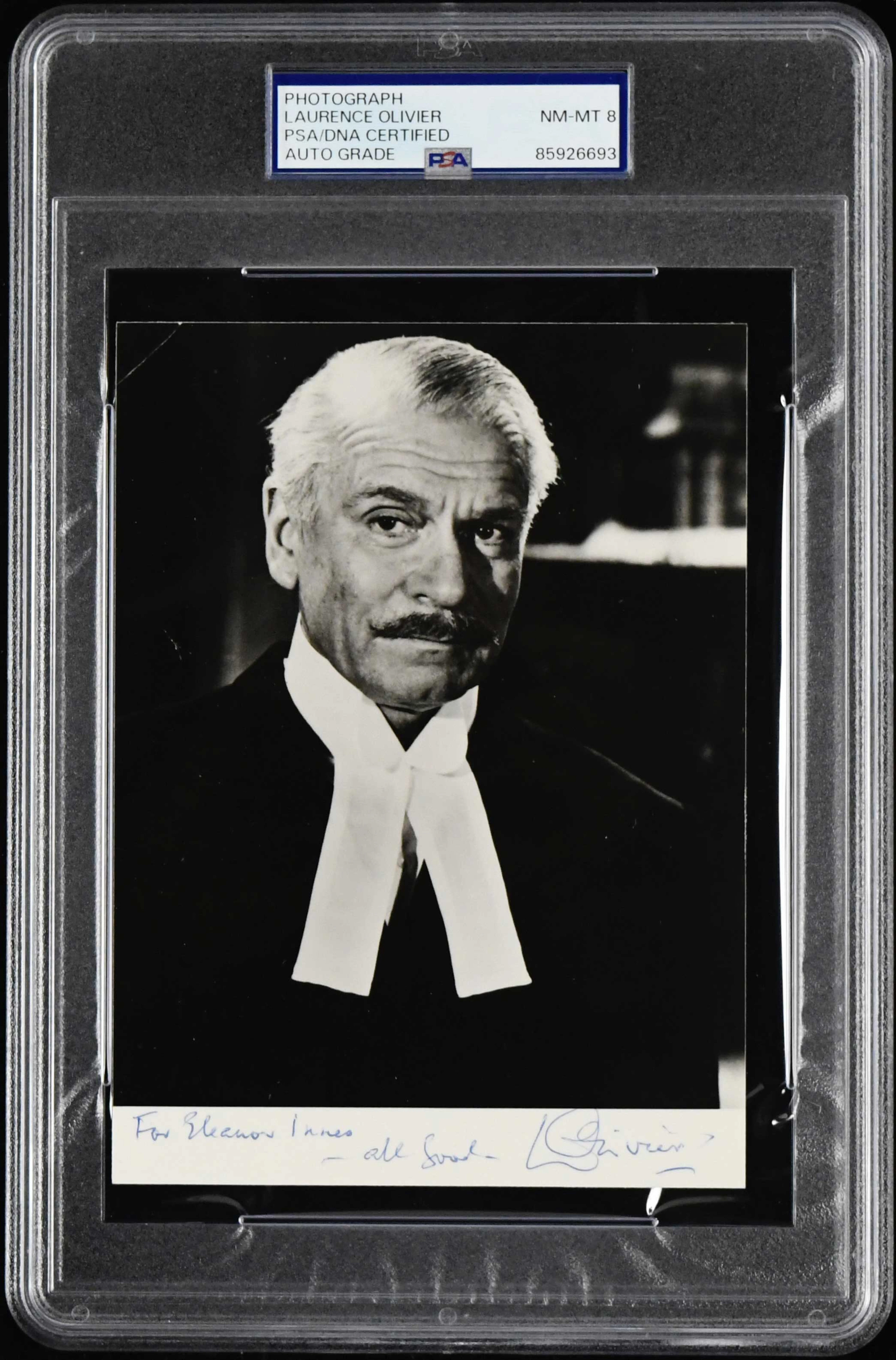 "Laurence Olivier signed photograph (PSA/DNA NM-MT 8)...