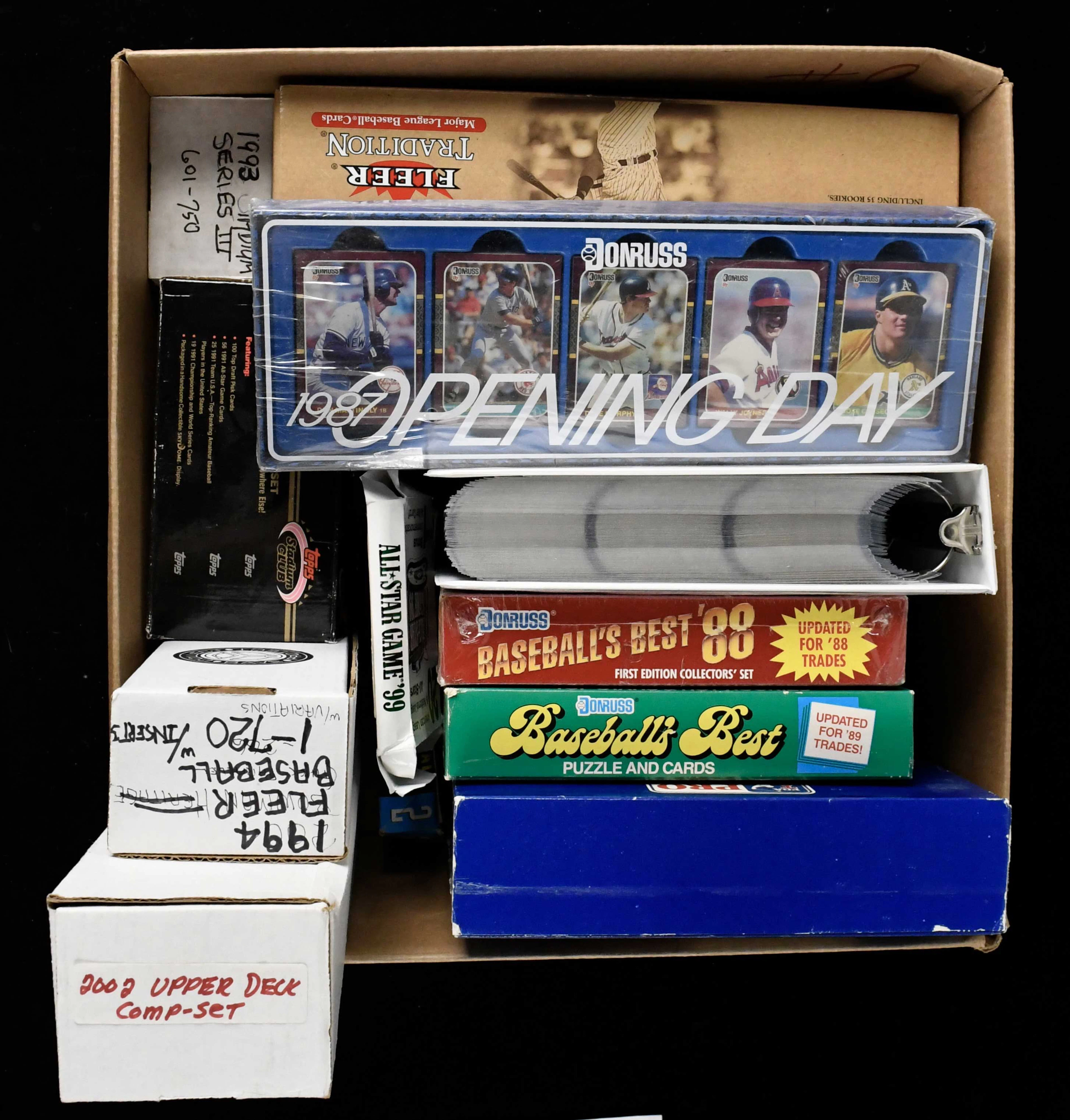 "Group lot of 1980s-2000s complete sets with 2001 Fleer...