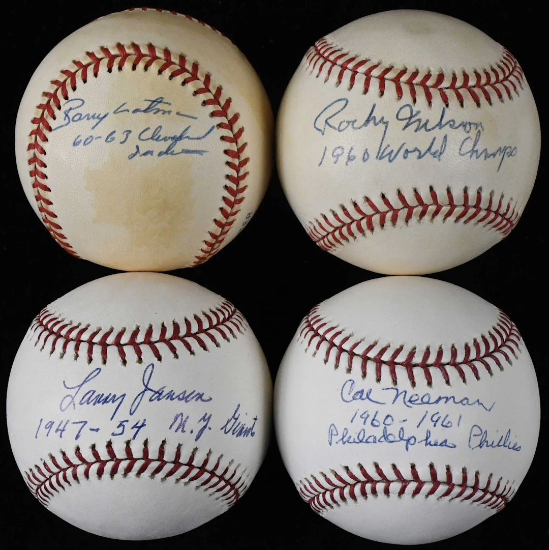 "Lot of (10) signed and inscribed baseballs (VG-NM/MT)
