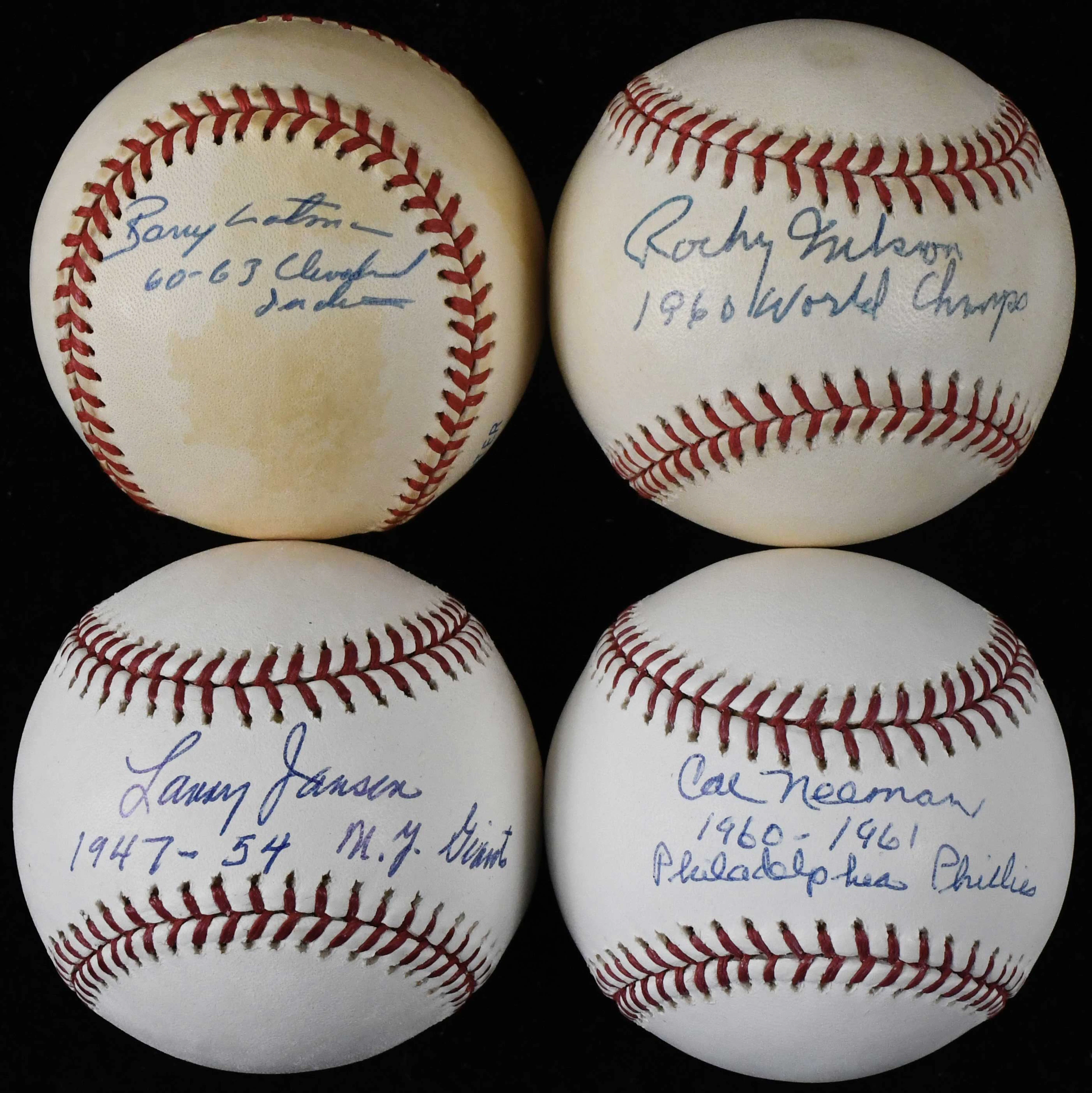 "Lot of (10) signed and inscribed baseballs (VG-NM/MT)