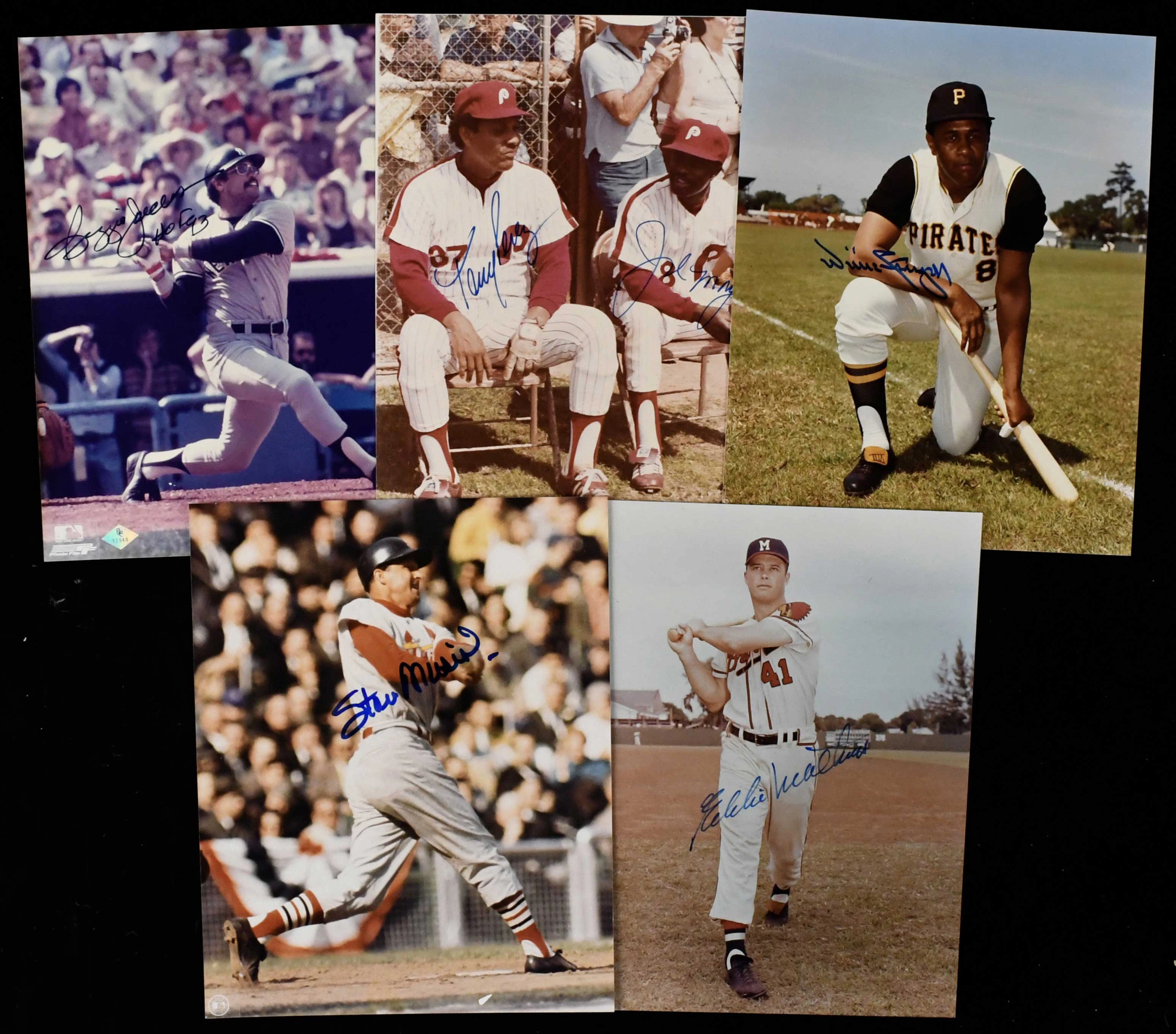 "Lot of (14) autographed baseball HOFer 8""x10"" photos