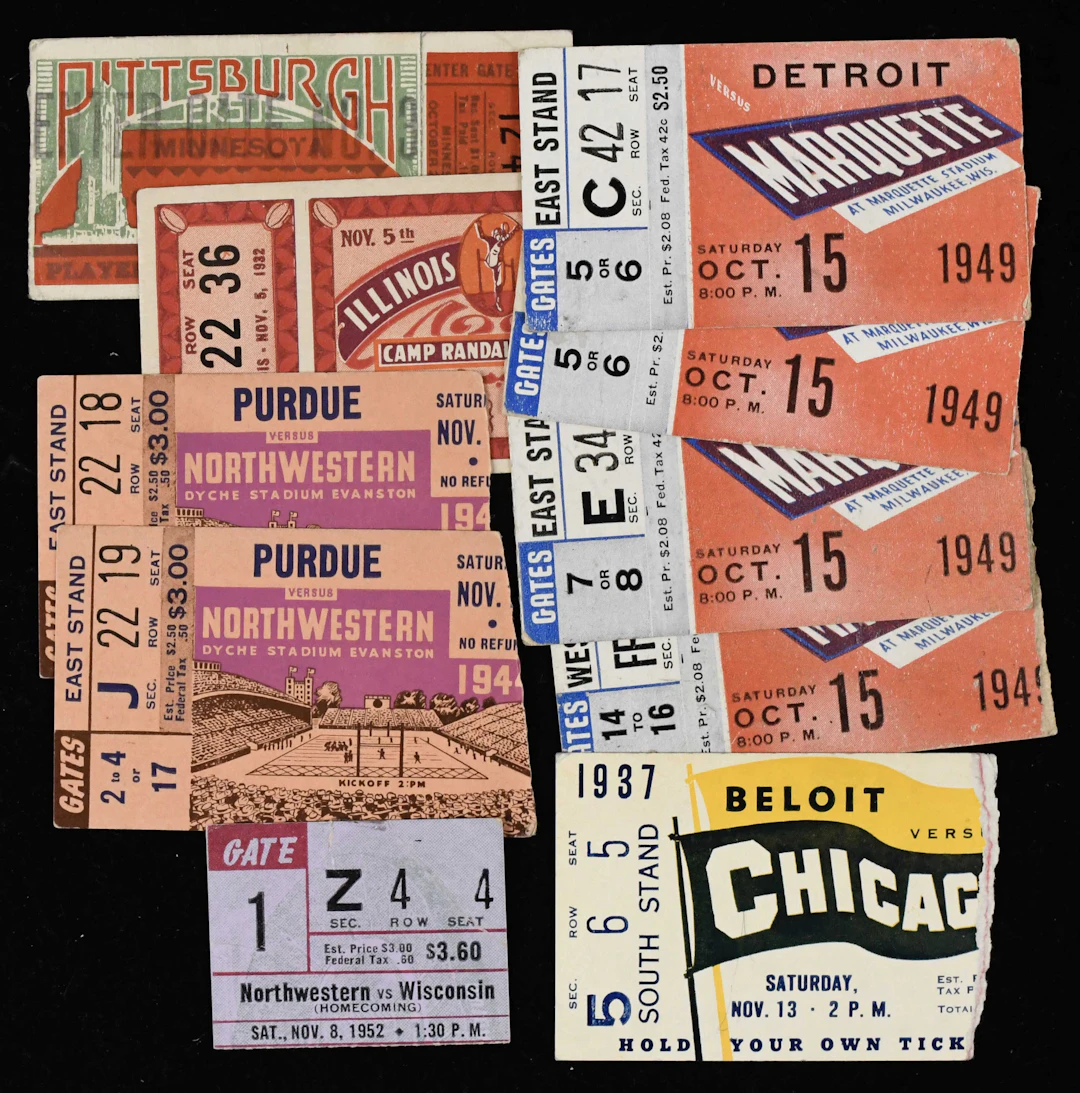"Lot of (10) college football ticket stubs from 1932-1952 (FR/GD-EX)