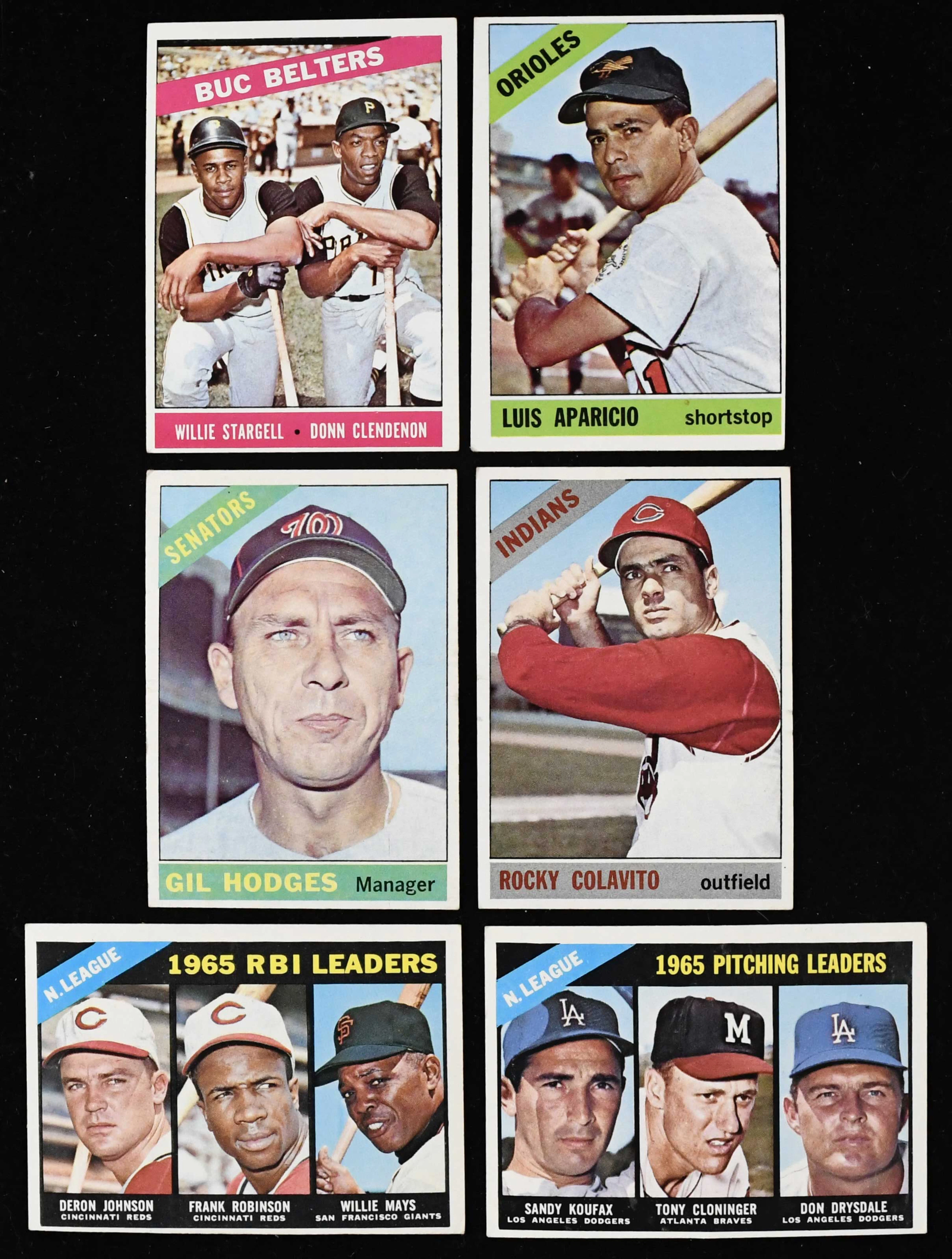 "Lot of (58) 1966 Topps cards with stars and League Leaders (PR-EX/MT)