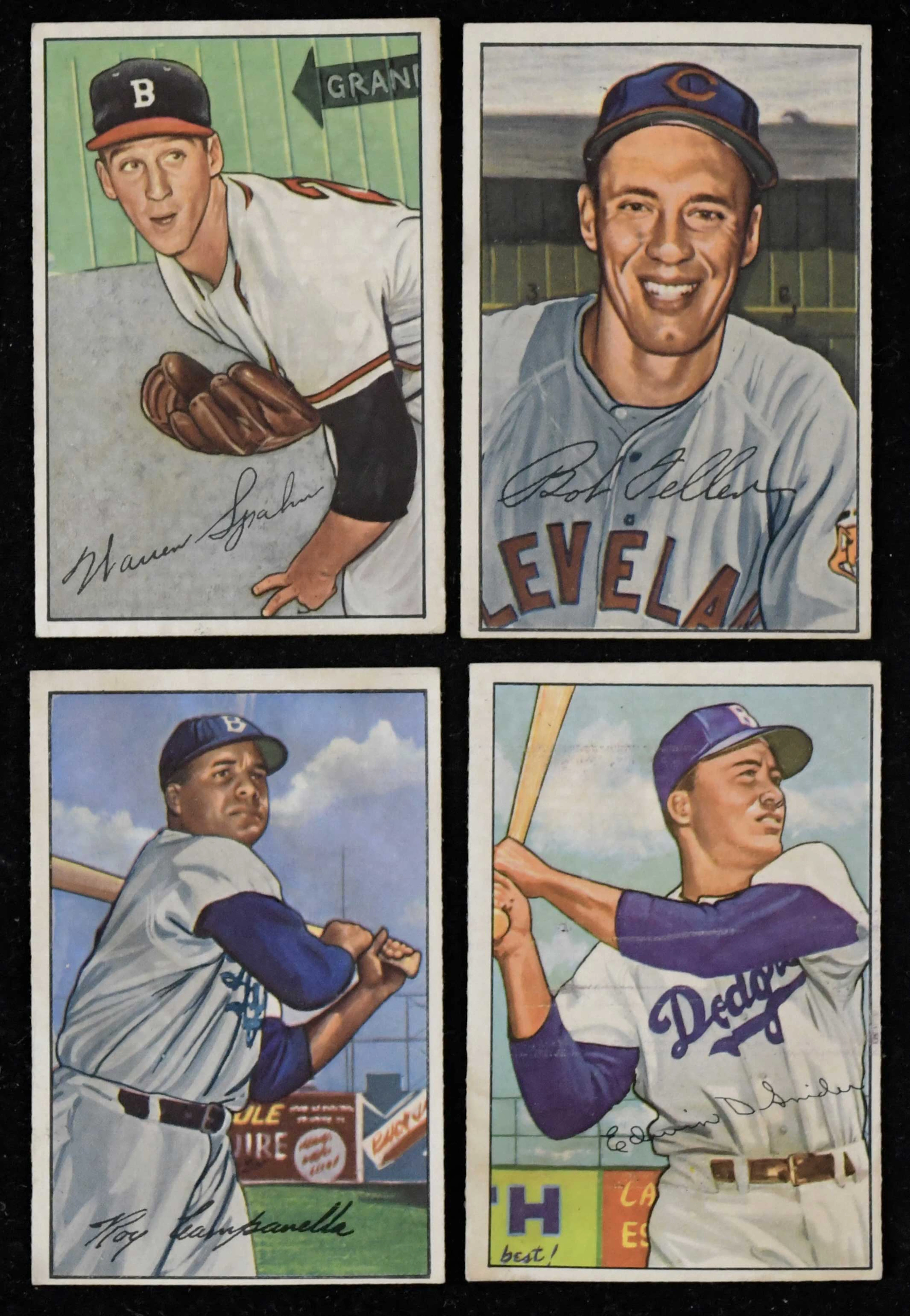"Lot of (4) 1952 Bowman HOFers