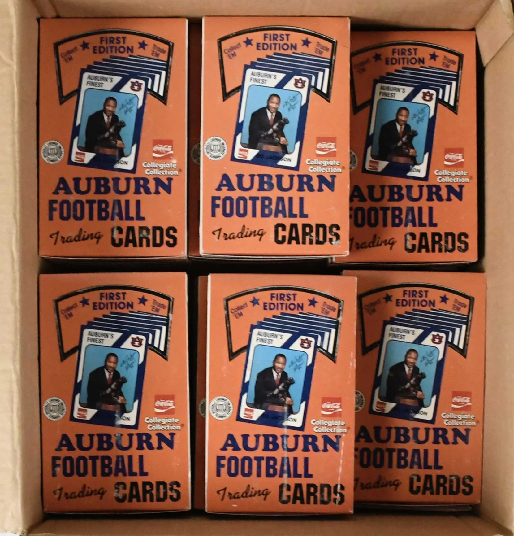"Large lot of (50) 1989 Collegiate Collection Auburn FB...