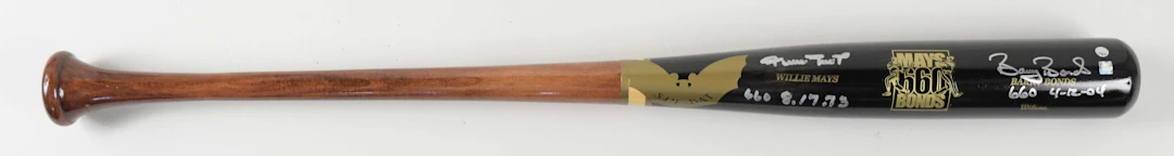 "Willie Mays and Barry Bonds signed and inscribed 660th...