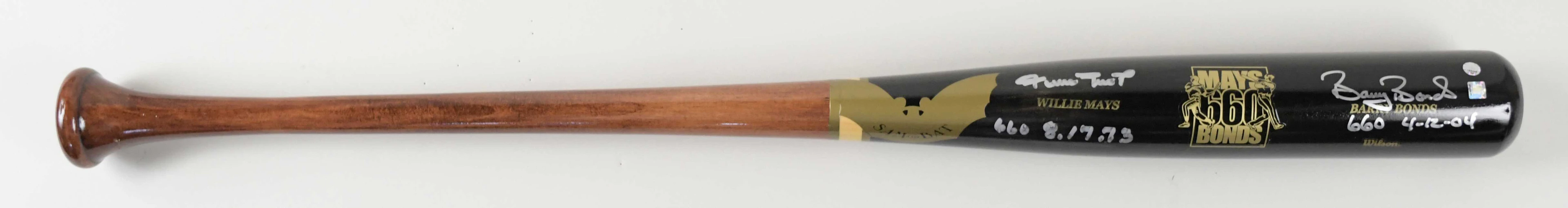 "Willie Mays and Barry Bonds signed and inscribed 660th...