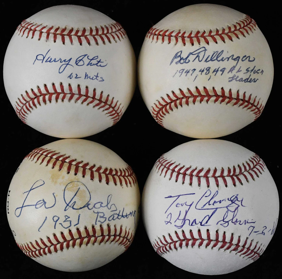 "Lot of (10) signed and inscribed baseballs (VG/EX-NM/MT)