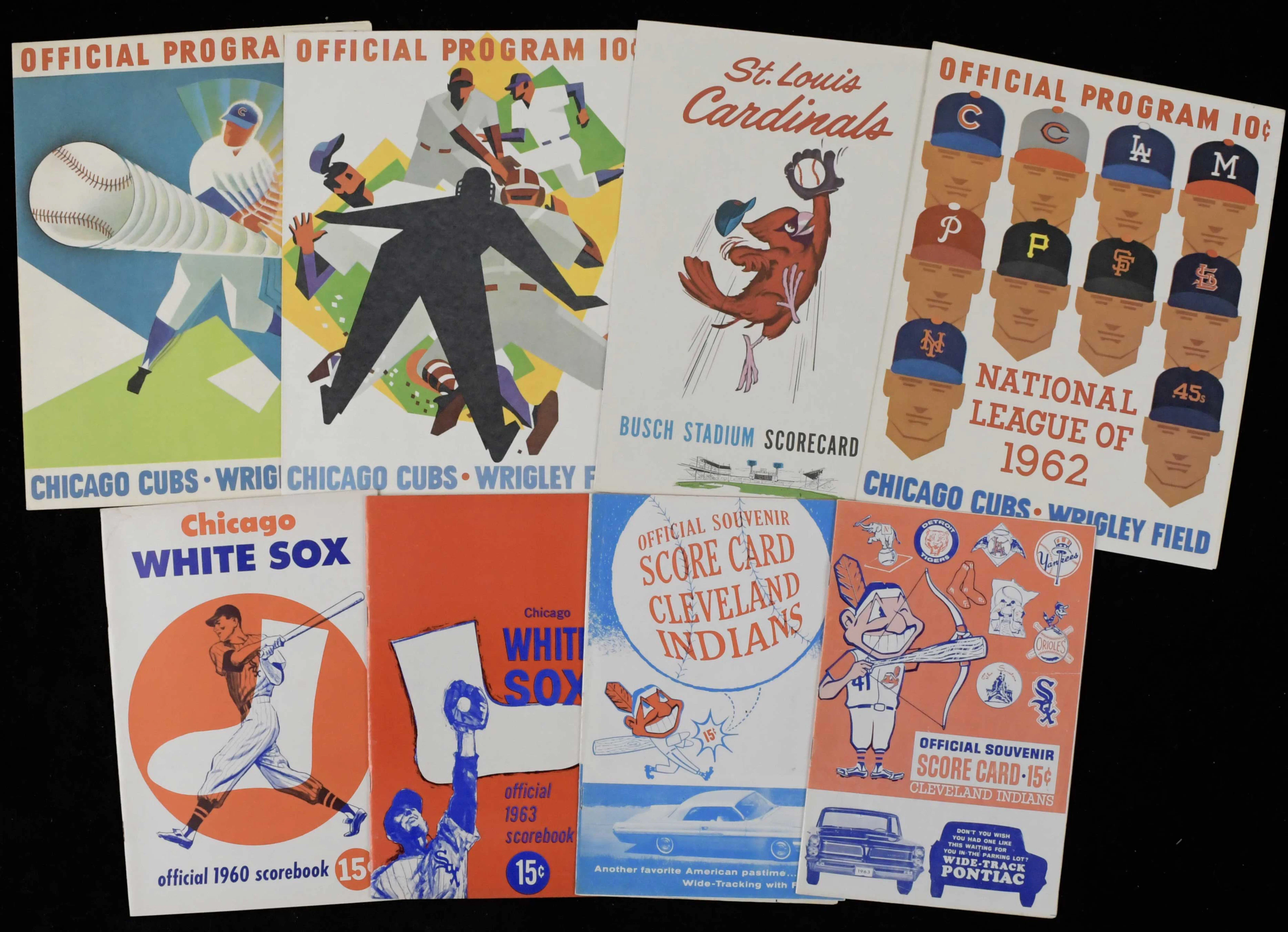 "Lot of (9) baseball programs from 1960-1964 with HOFer home run games (VG-NM)
