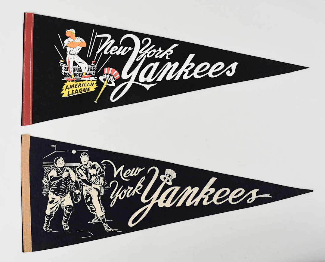 "Lot of (2) vintage New York Yankees pennants
