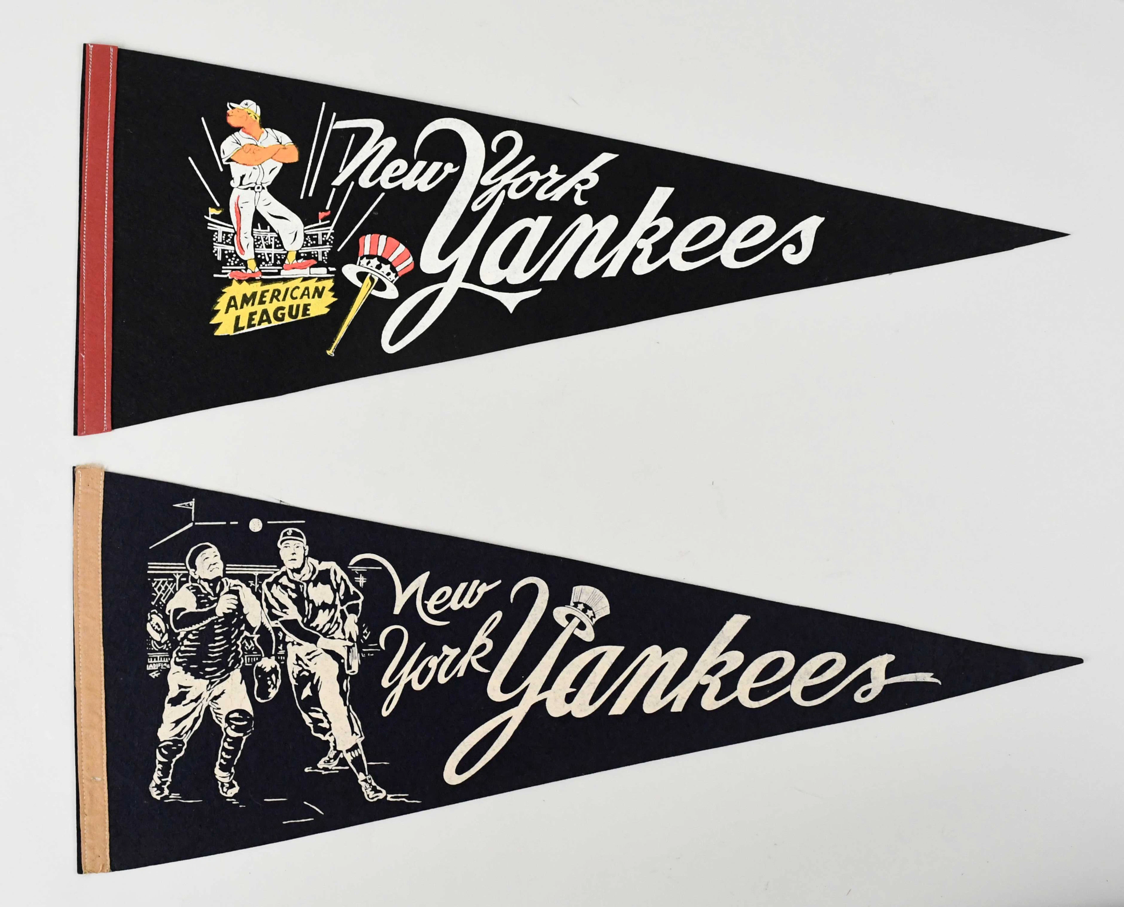 "Lot of (2) vintage New York Yankees pennants