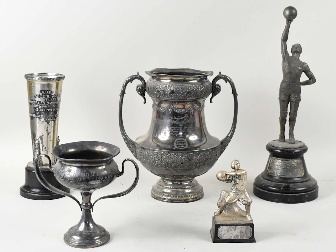 "Lot of (5) vintage trophies from 1906-1930s (GD-VG/EX)
