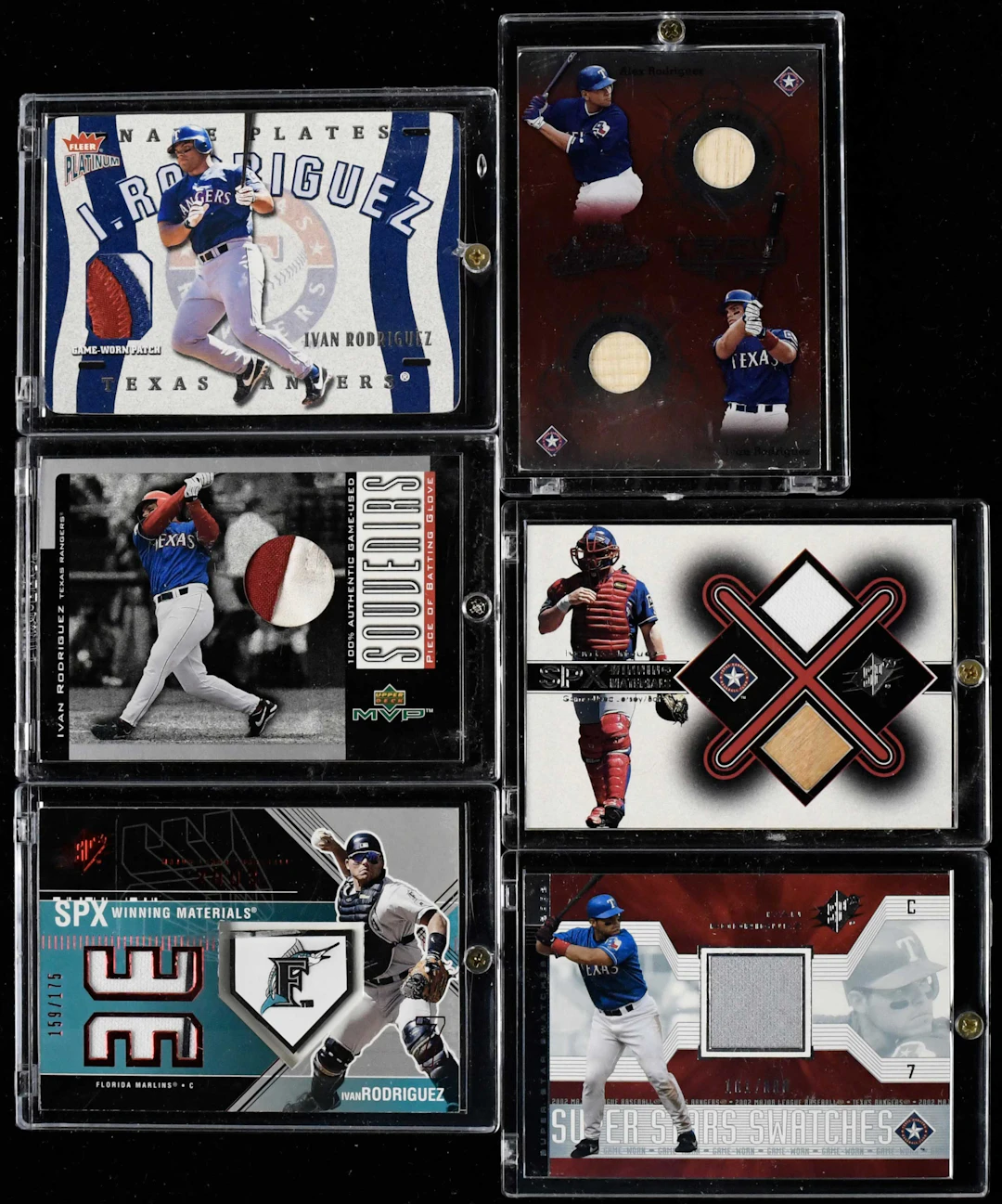 Lot of (36) Ivan Rodriguez game used relic swatch insert...