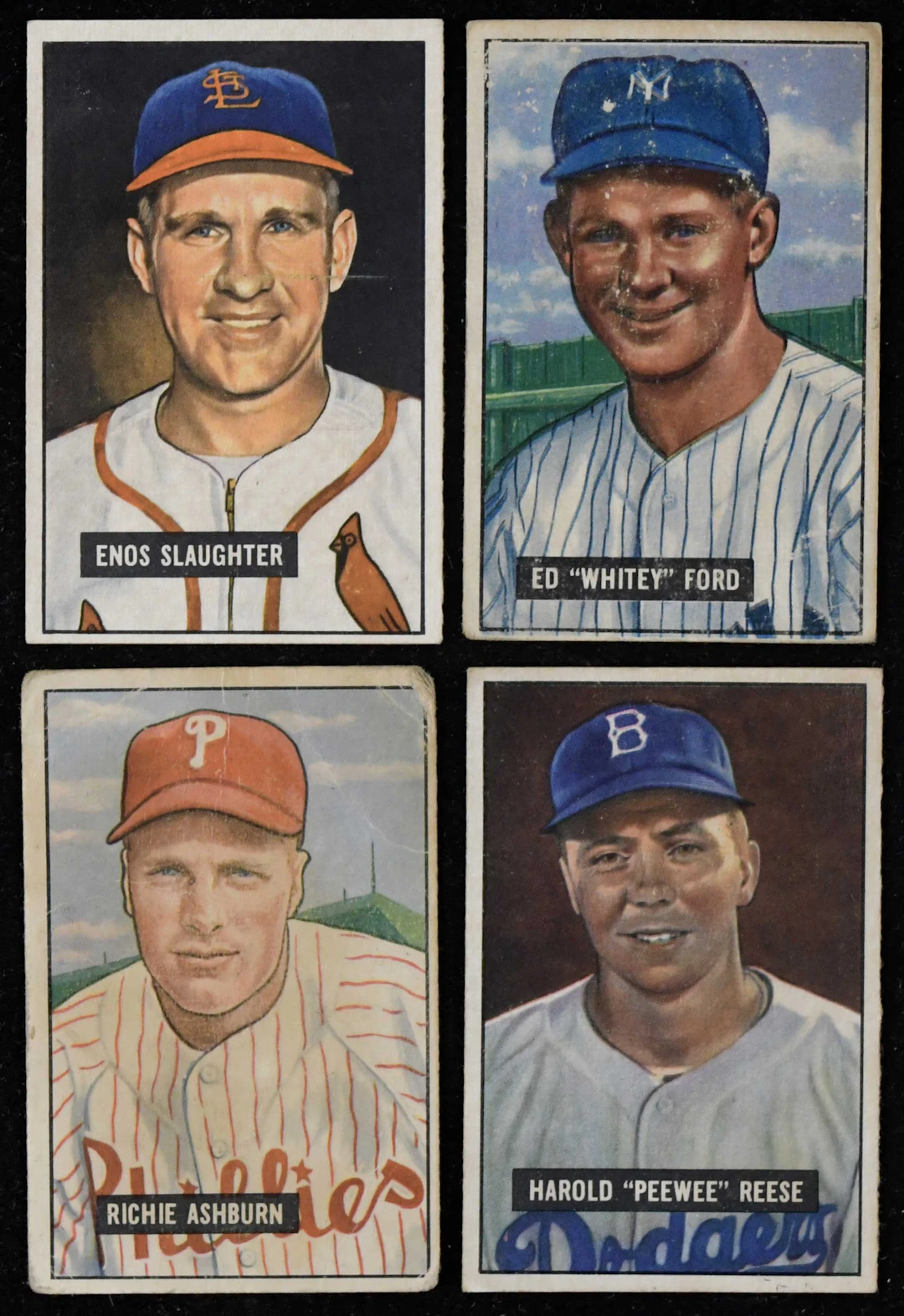 "Lot of (4) 1951 Bowman HOFers