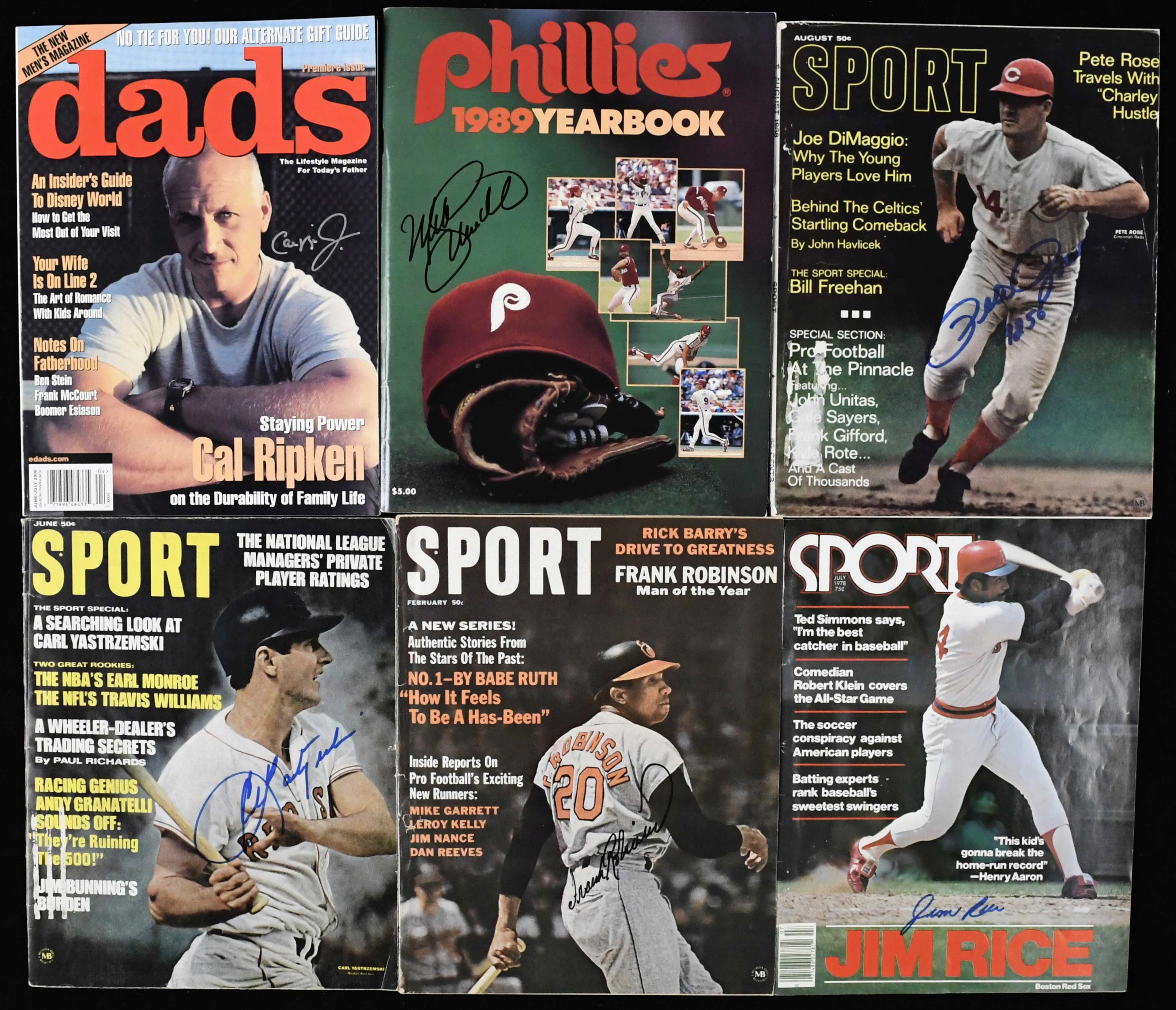 "Lot of (7) star and HOFer-signed publications