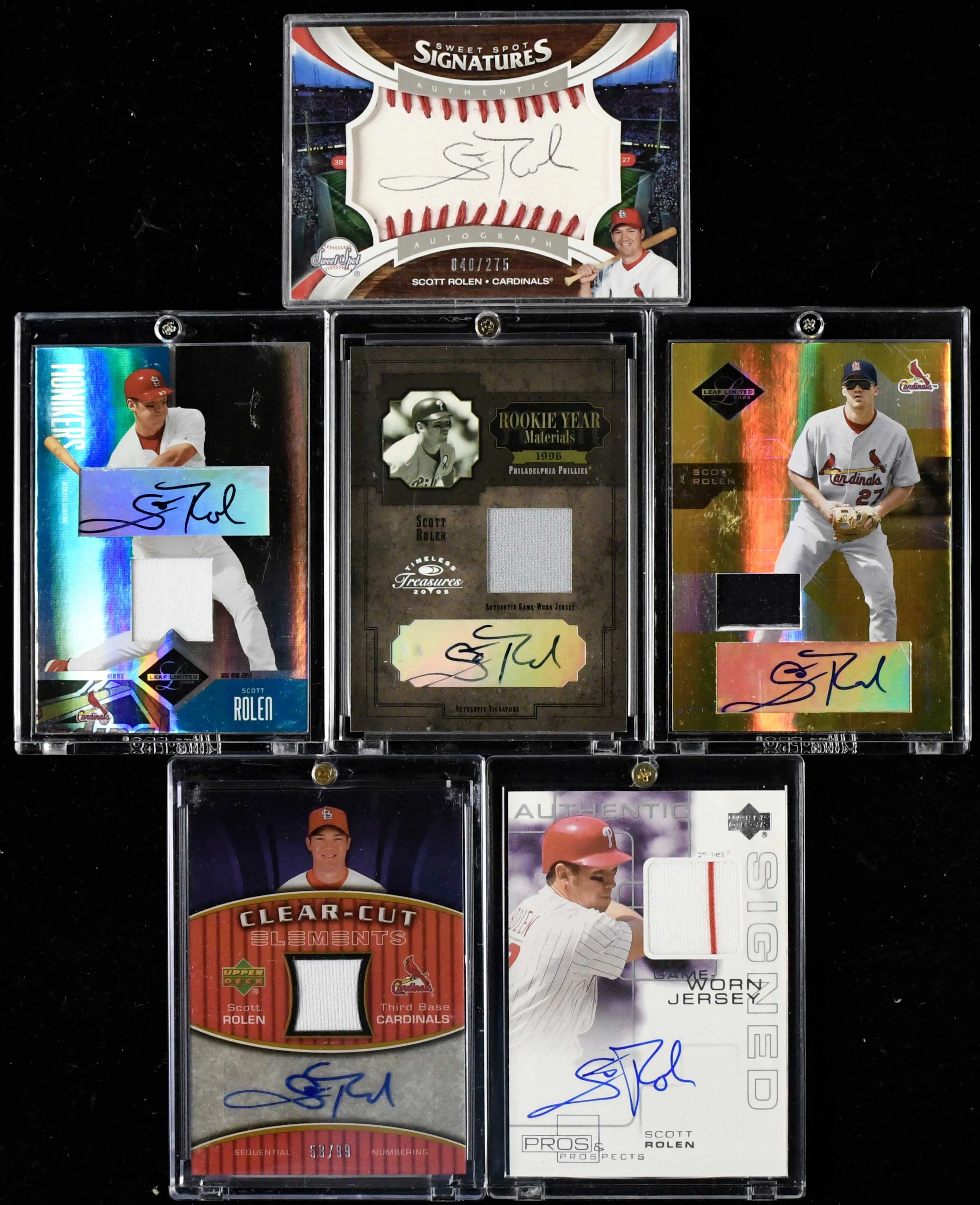 "Lot of (12) Scott Rolen signed insert cards (NM-NM/MT overall)