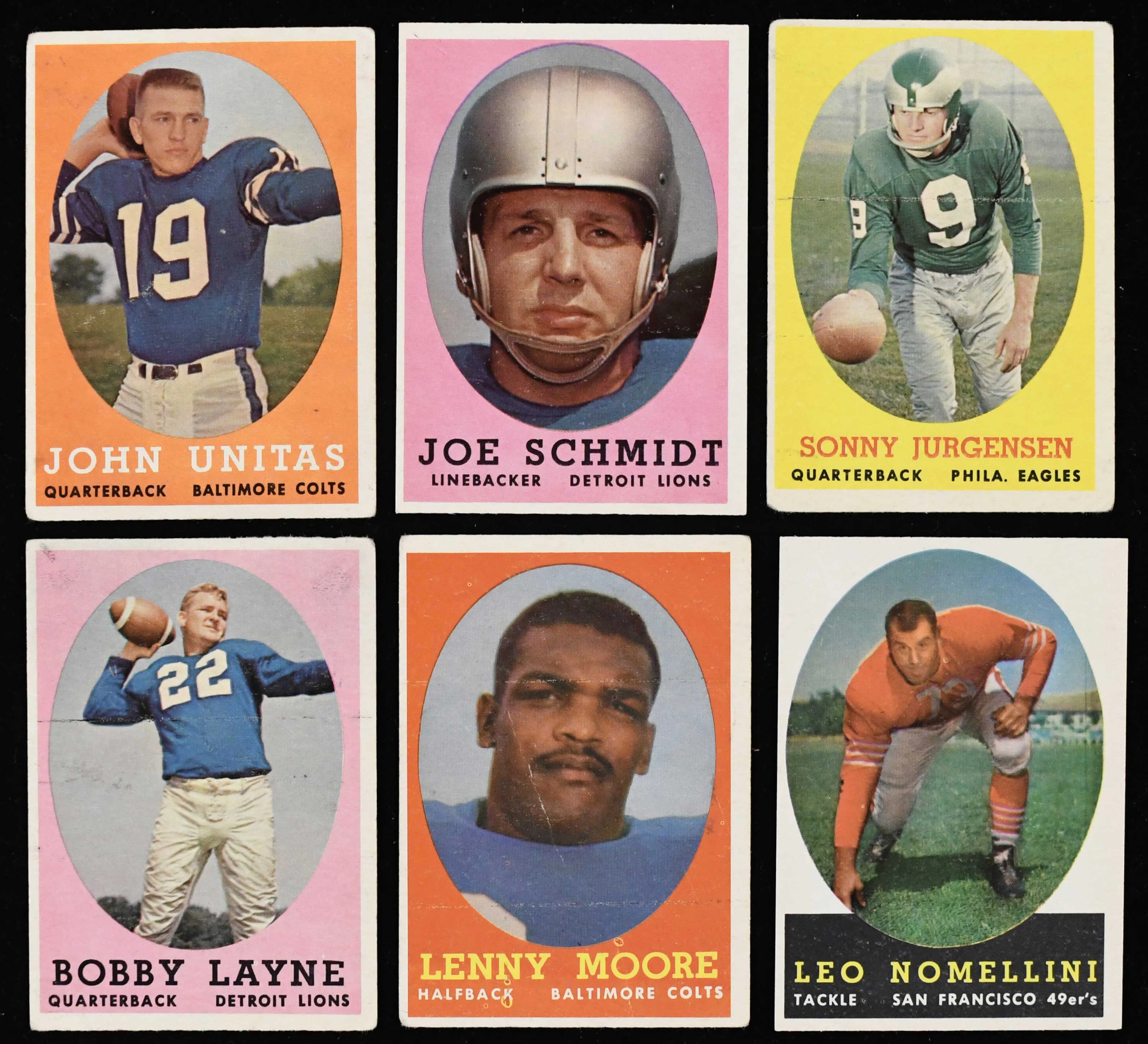 "1958 Topps FB partial set (113/132) with Unitas