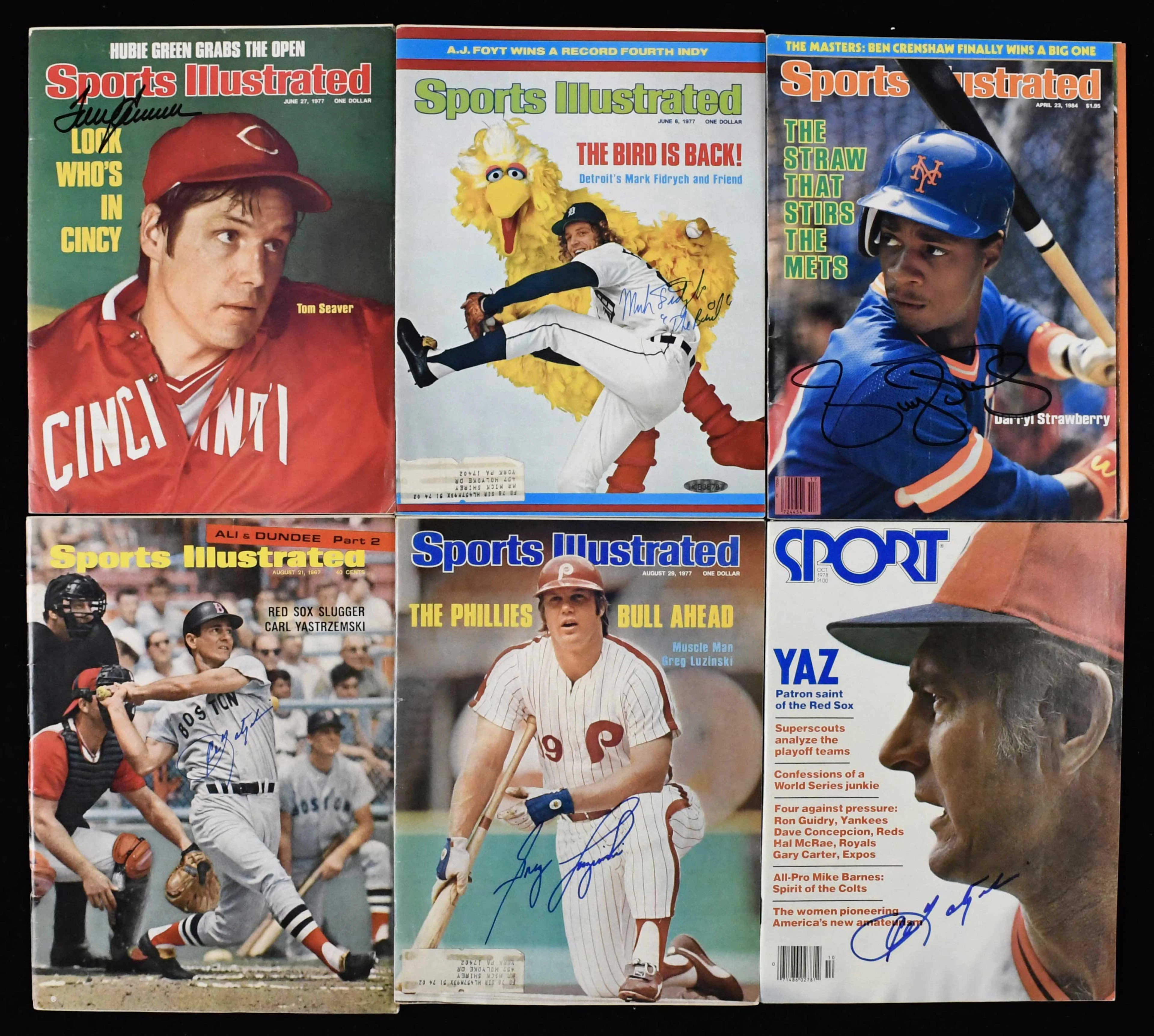 "Lot of (9) star and HOFer-signed publications